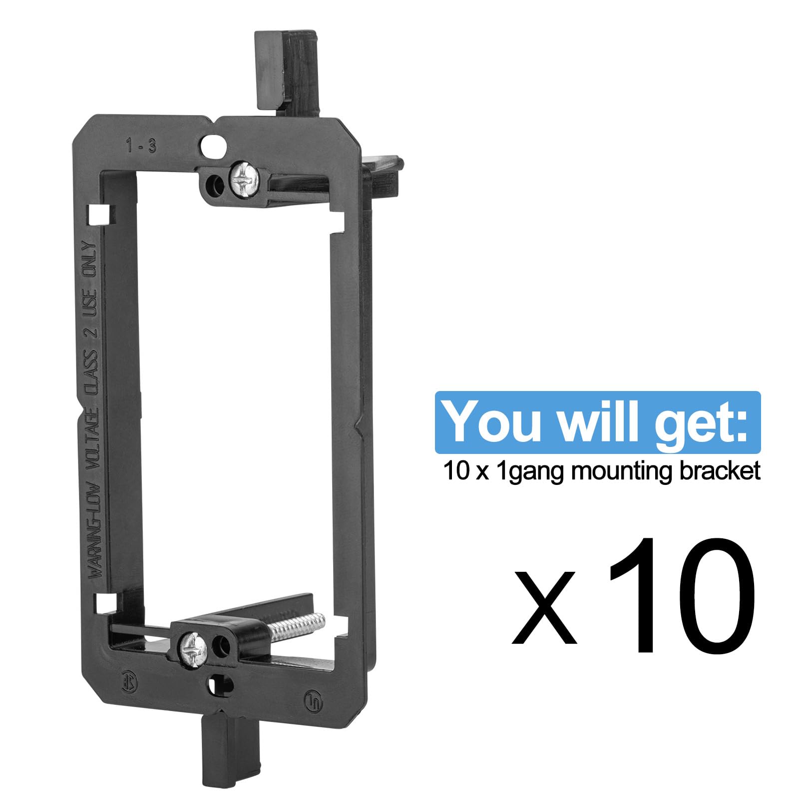 10 Pack Wallboard Mounting Bracket Low Voltage Wall Plate Drywall 1 Gang 2 Gypsum Board Cables Pass Through Outlet Telephone Wir