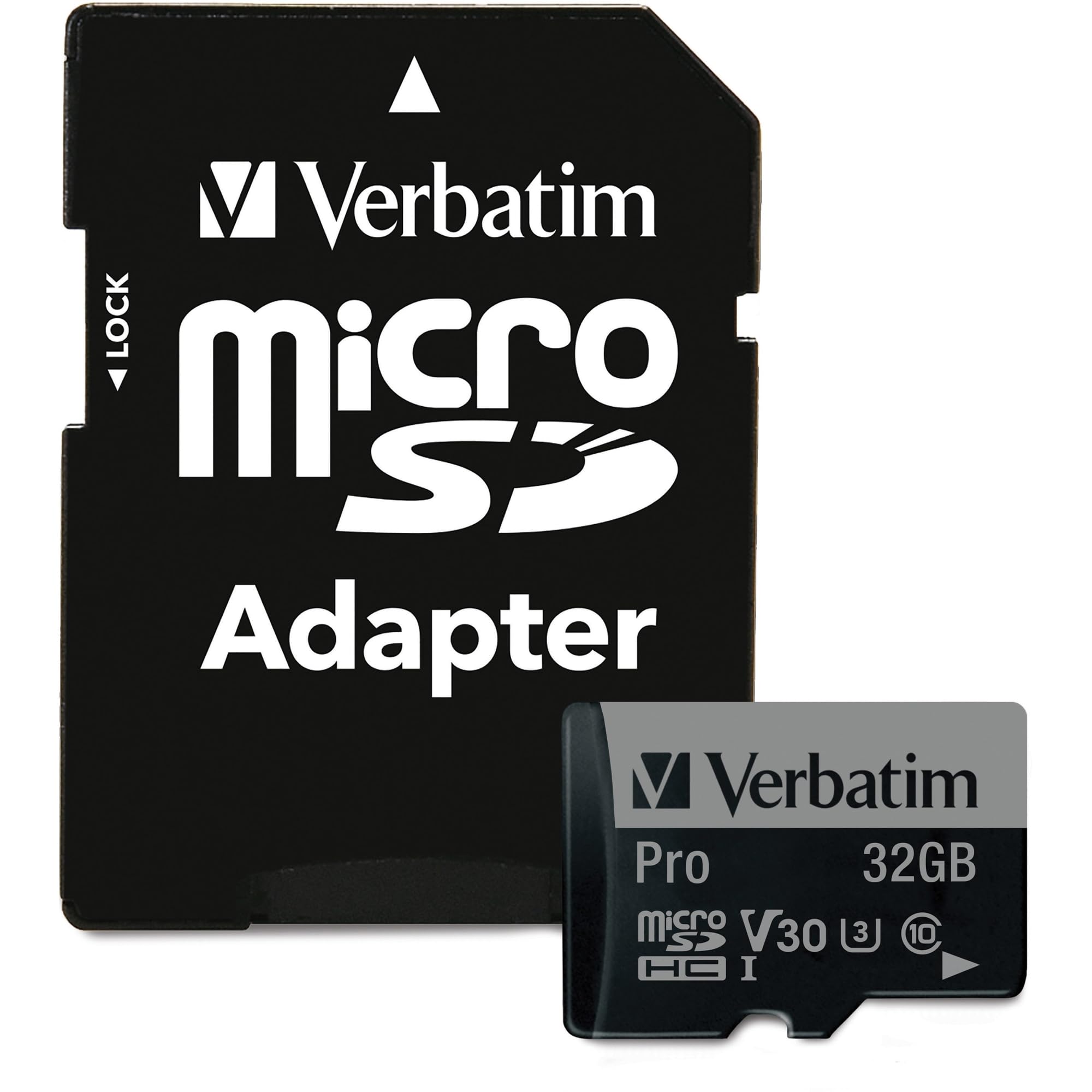 Verbatim 32Gb Pro 600X Microsdhc Memory Card With Adapter, Uhs I U3 Class 10