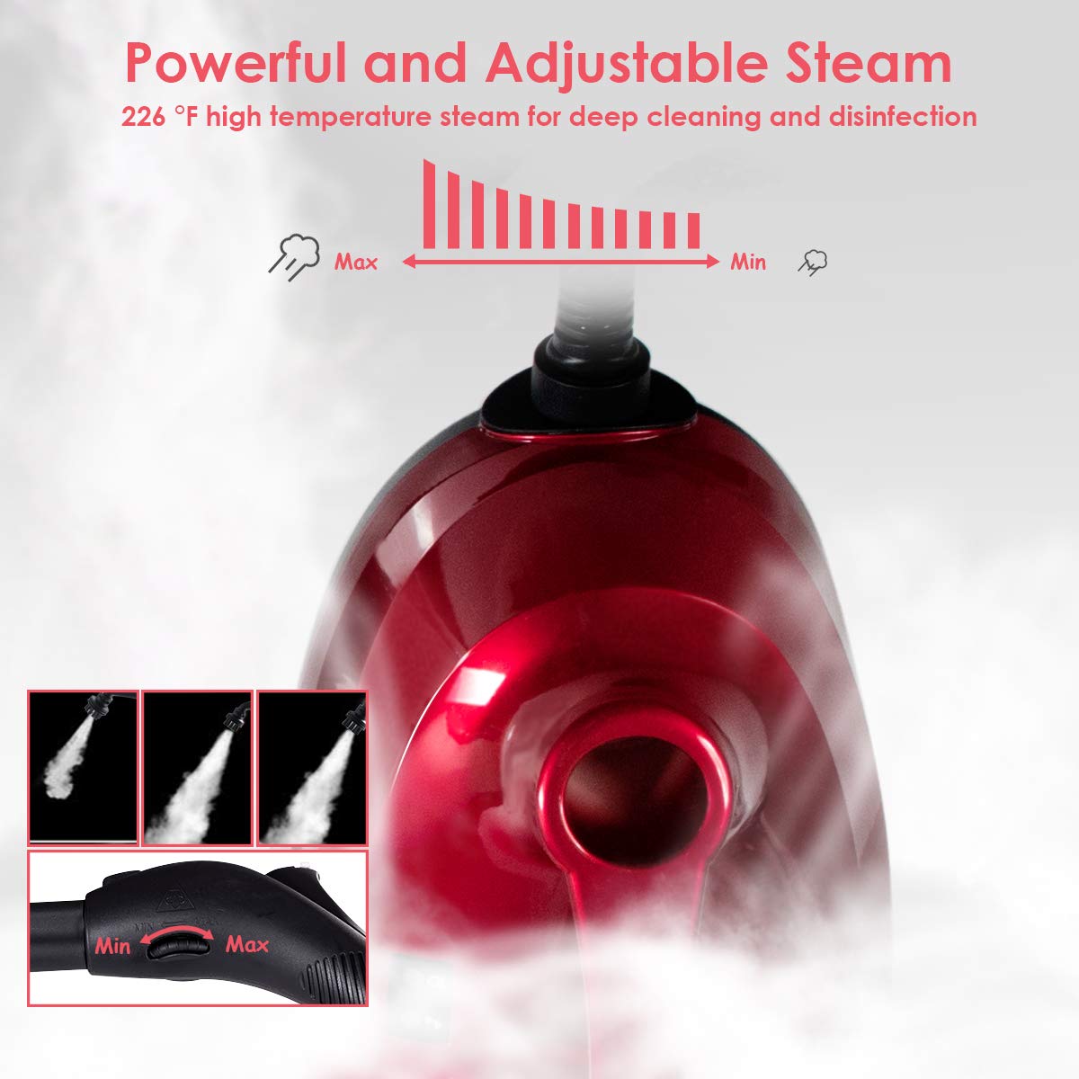 Costway 2000W Multipurpose Steam Cleaner With 19 Accessories, Household Steamer With 1.5L Tank For Cleaning, Heavy Duty Rolling
