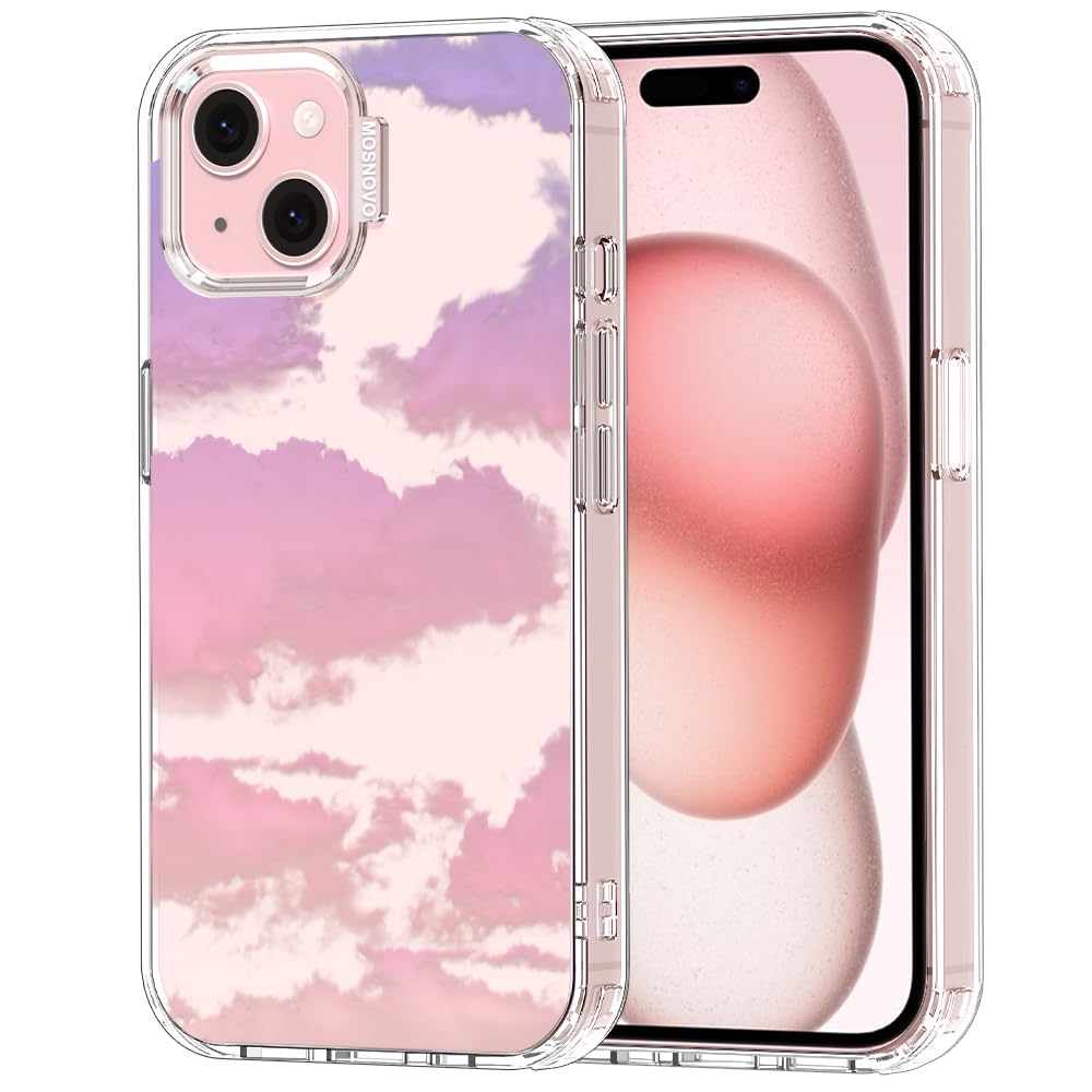 MOSNOVO for iPhone 15 Case, Shockproof Military-Grade Protection 6.6ft Drop Tested, Clear Phone Case for iPhone 15, Sunset Glow 
