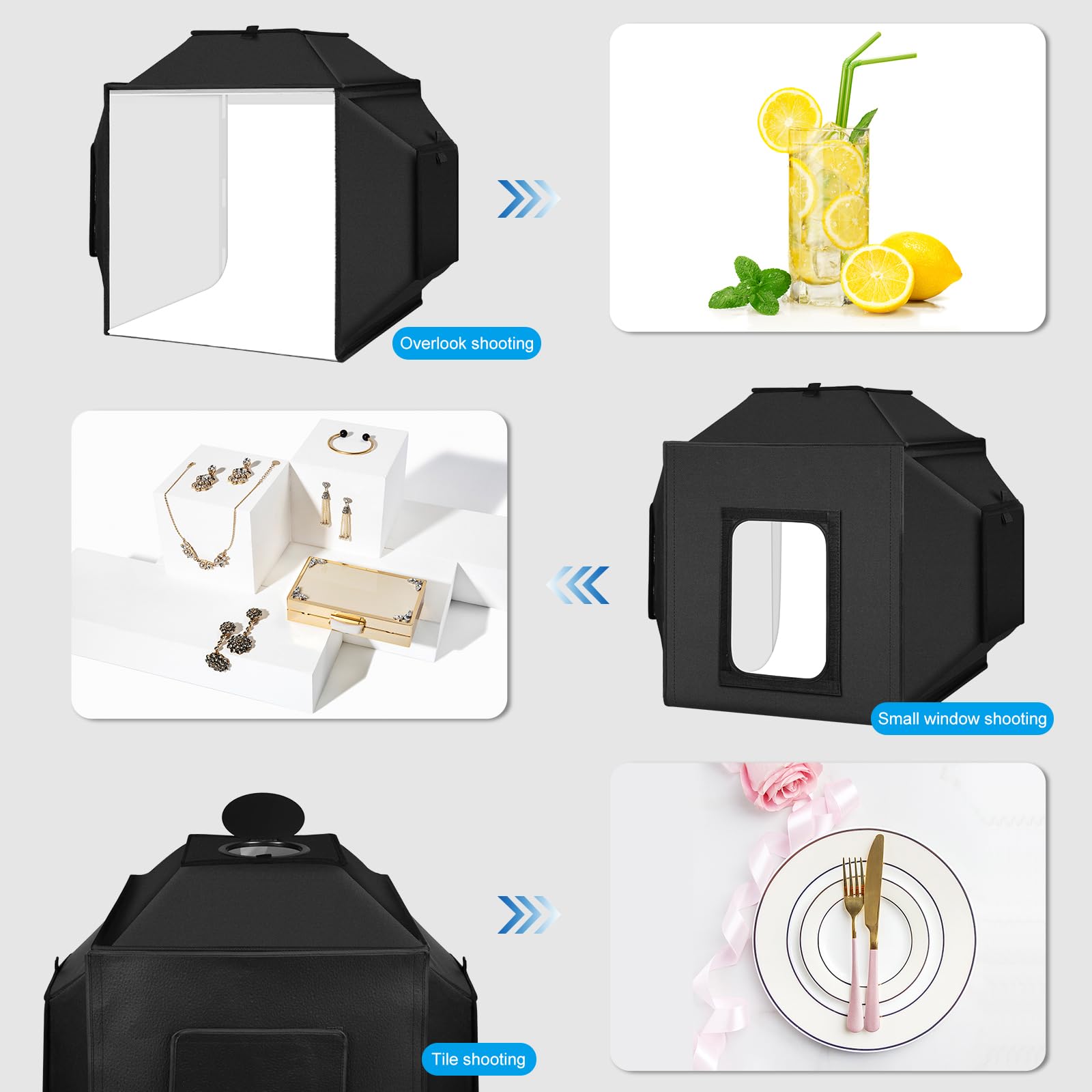 Glendan Upgrade Light Box & Soft Box, 16''X16'' Professional Portable Photo Box With 480 Led Lights Photo Studio Light Box Photo