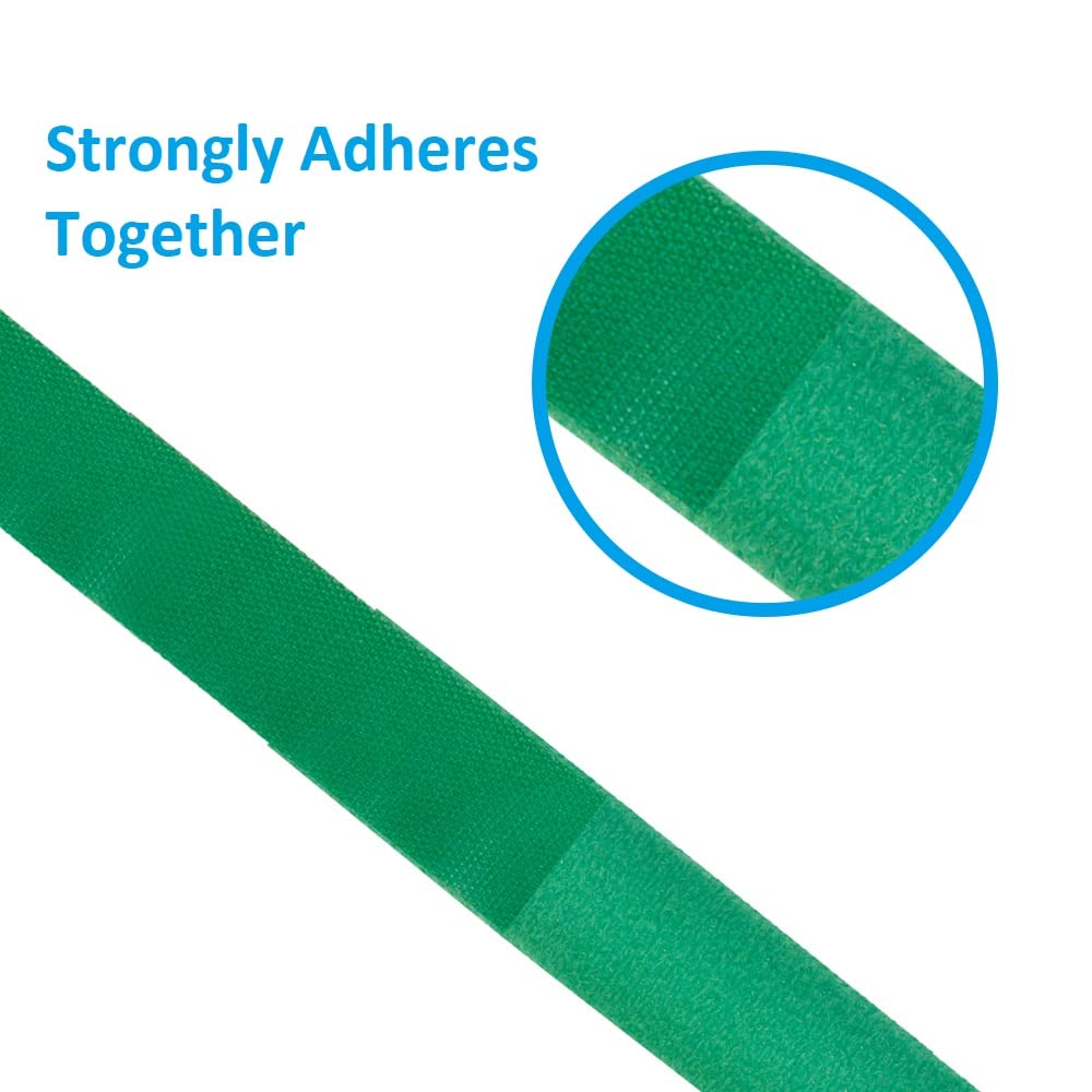 DIGITMON 50Ft 0.8" Hook and Loop Fastening Strap Cable Tie Roll Green