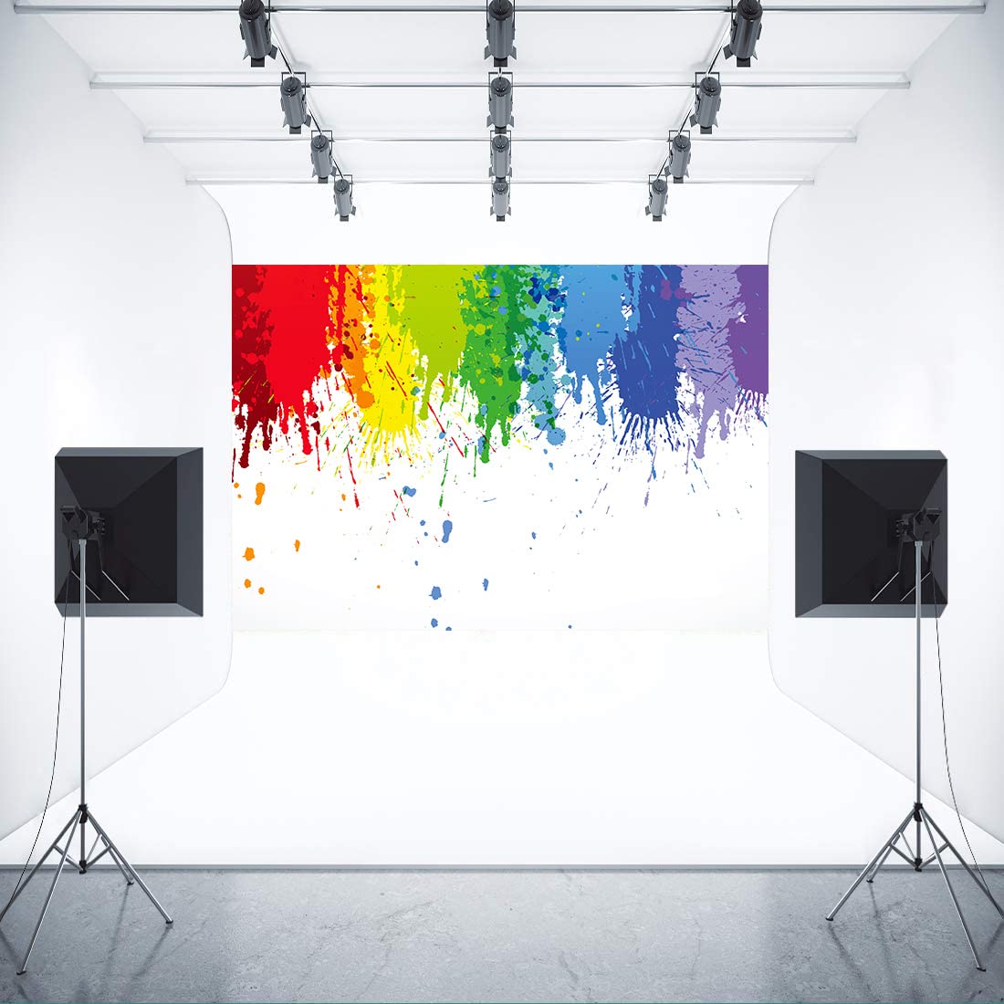 Paint Splash Party Backdrop Colorful Painting Art Photo Background Meetsioy Abstract Oil Painting Studio Props Banner Birthday P