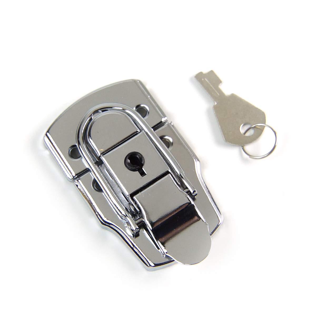 Drawbolt Closure Latch For Guitar Case Or Luggage With Lock,Chrome 45X72Mm