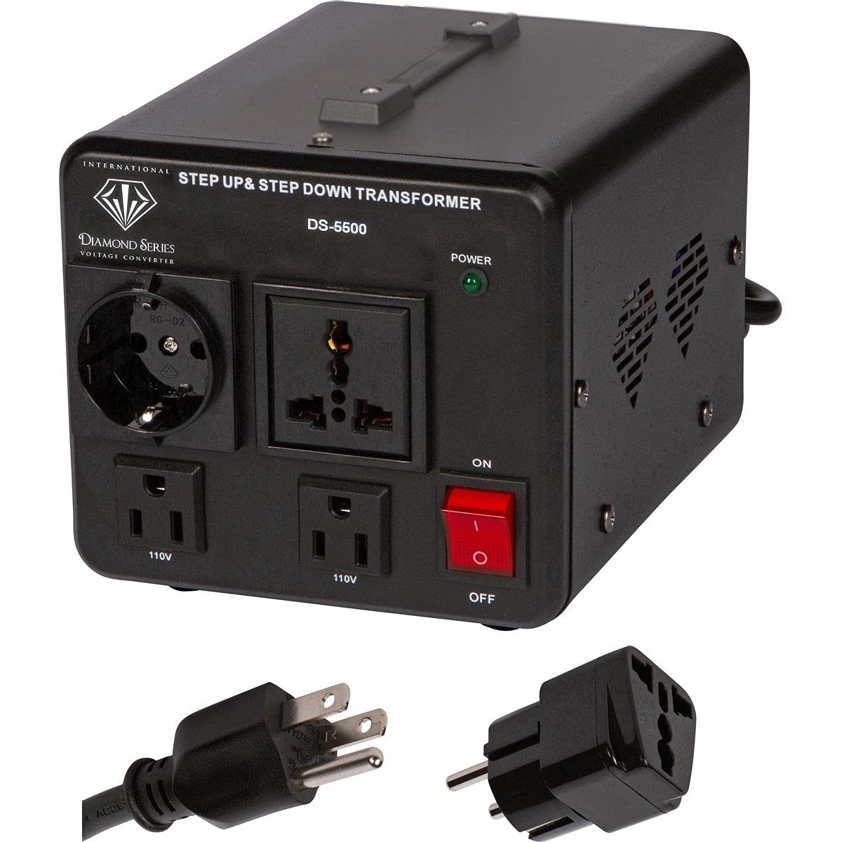 Dynastar Step Up & Step Down Voltage Converter And Transformer, 110 220 To 220 240 Volts; Heavy Duty, Extra Durable Lifetime Coi