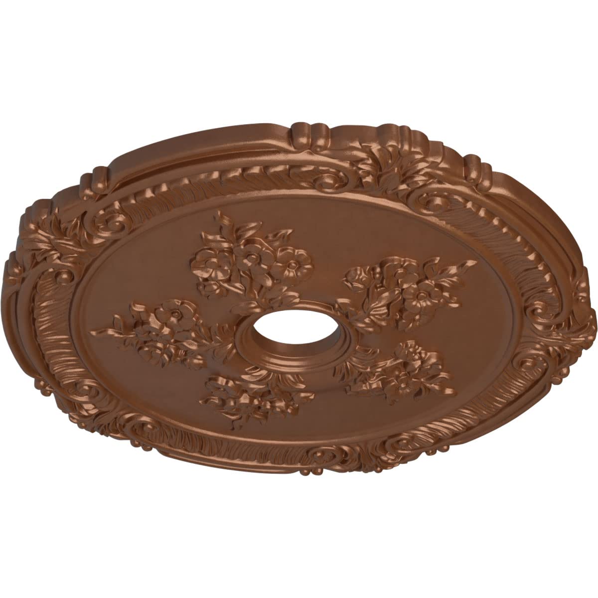 Ekena Millwork Cm26Atpos Attica With Rose Ceiling Medallion, 26''Od X 3 3/4''Id X 1 1/2''P, Hand Painted Polished Copper