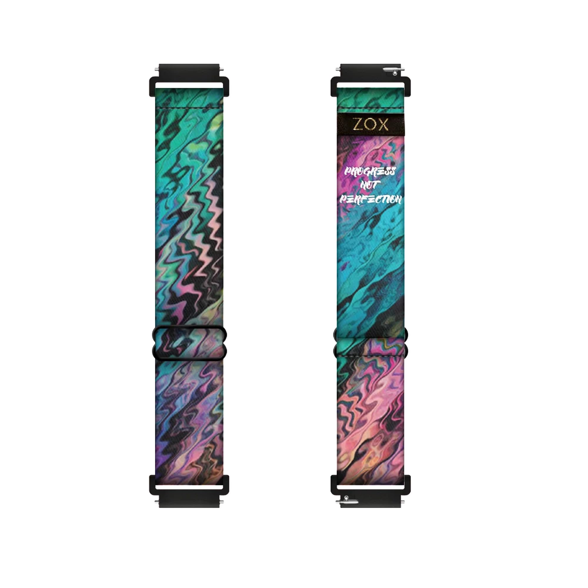 Zox Android Smart Watch Band - Progress Not Perfection | Soft, Adjustable Elastic Band With Motivational Affirmations And Beauti