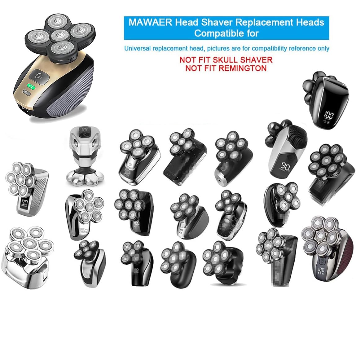 3Pcs Universal 5 Blades Compatible With Freedom Gold Shaver, Head Shaver Replacement Heads