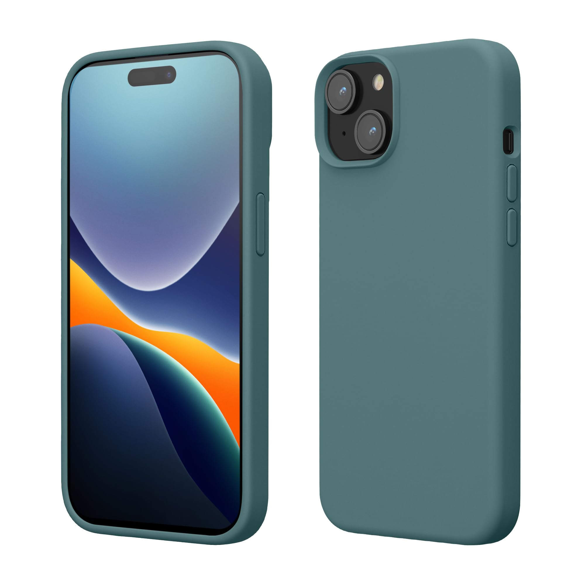 kwmobile Case Compatible with iPhone 15 Case - Slim Soft TPU Silicone Cover - Arctic Night