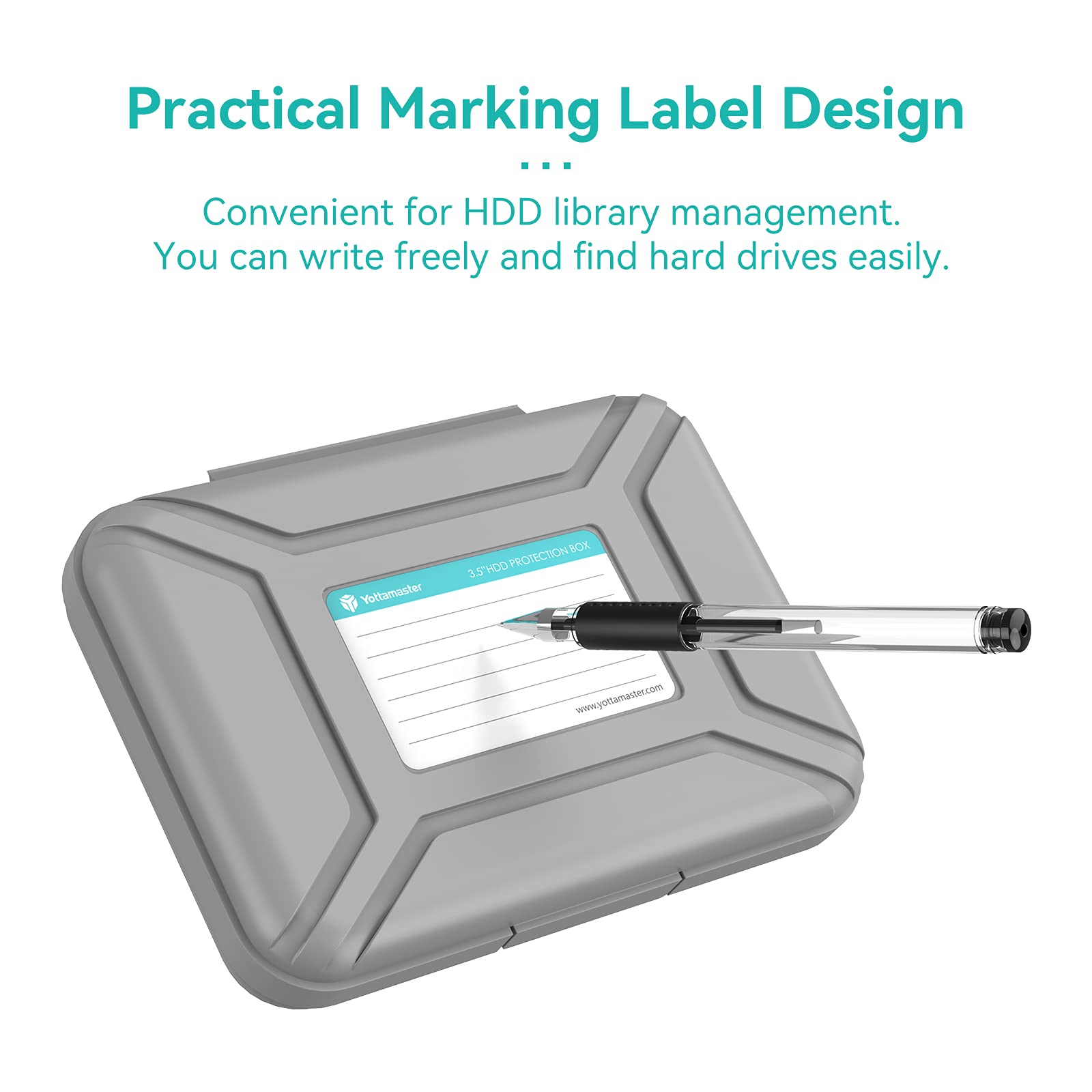 5 Pack Yottamaster 3.5 Inch Portable Hdd Case / External Hard Drive Case  Gray