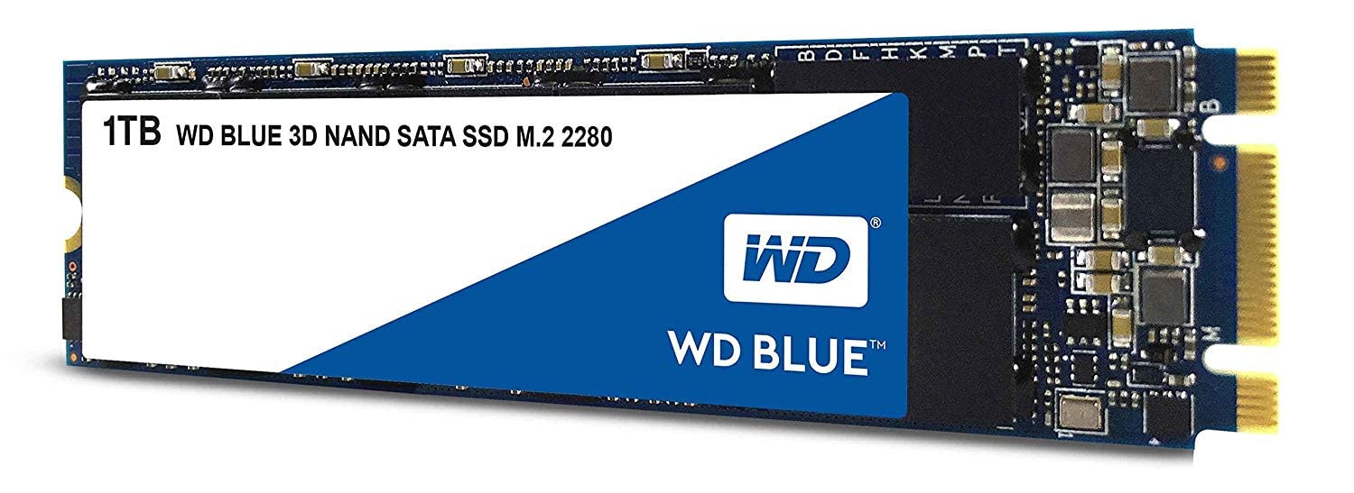 Western Digital 1TB WD Blue 3D NAND Internal PC SSD - SATA III 6 Gb/s, M.2 2280, Up to 560 MB/s - WDS100T2B0B
