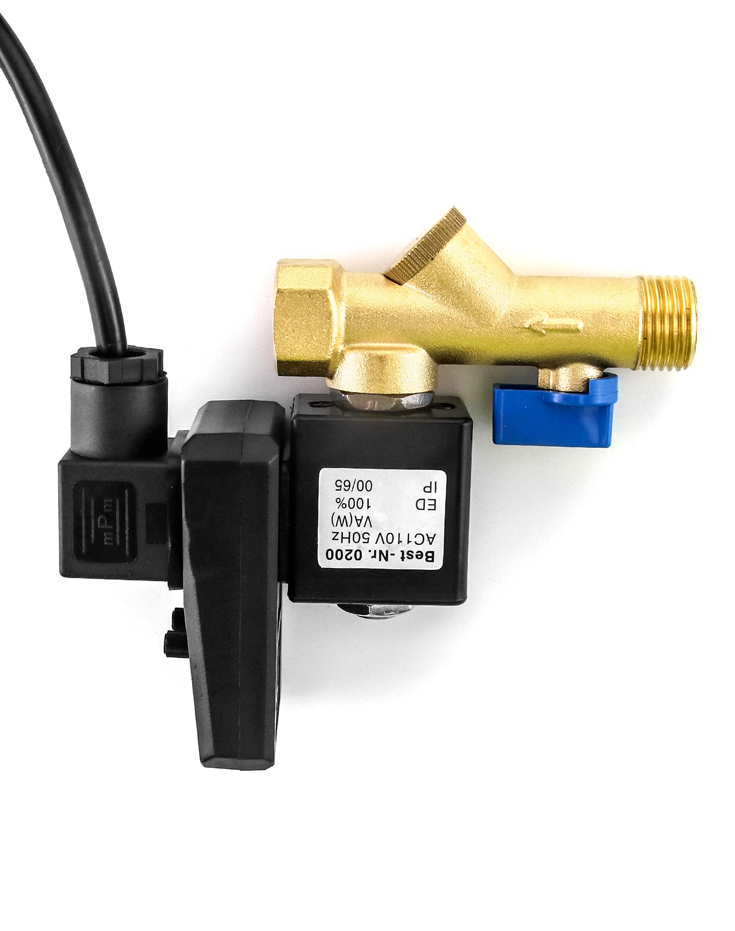 Qwork Automatic Gas Tank Valve With Us Plug   Suitable For Gas Tanks, Drip Legs, And Compressed Air System Components   Ac 110V