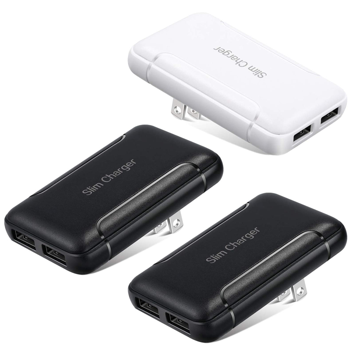 Usb Plug In Wall Charger, Excgood 2 Port Usb A Ultra Compact Foldable Charger Block Compatible With Iphone 13/12/11/Xr/Xs, Galax