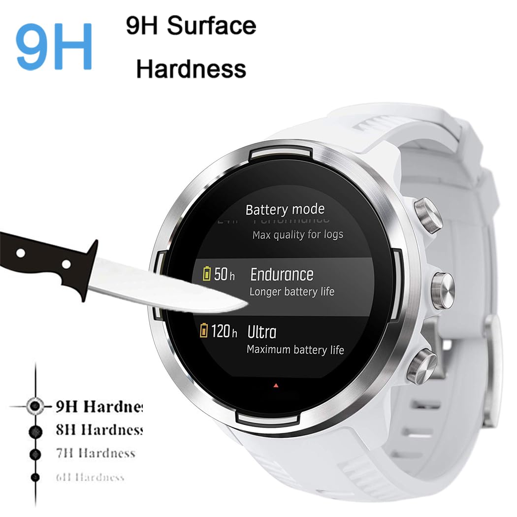 Youniker 3 Pack For Suunto 9 Baro Screen Protector Tempered Glass For Suunto 9 Baro Smart Watch Screen Protectors Foils Glass 9H 0.3Mm,Anti Scratch,Bubble Free