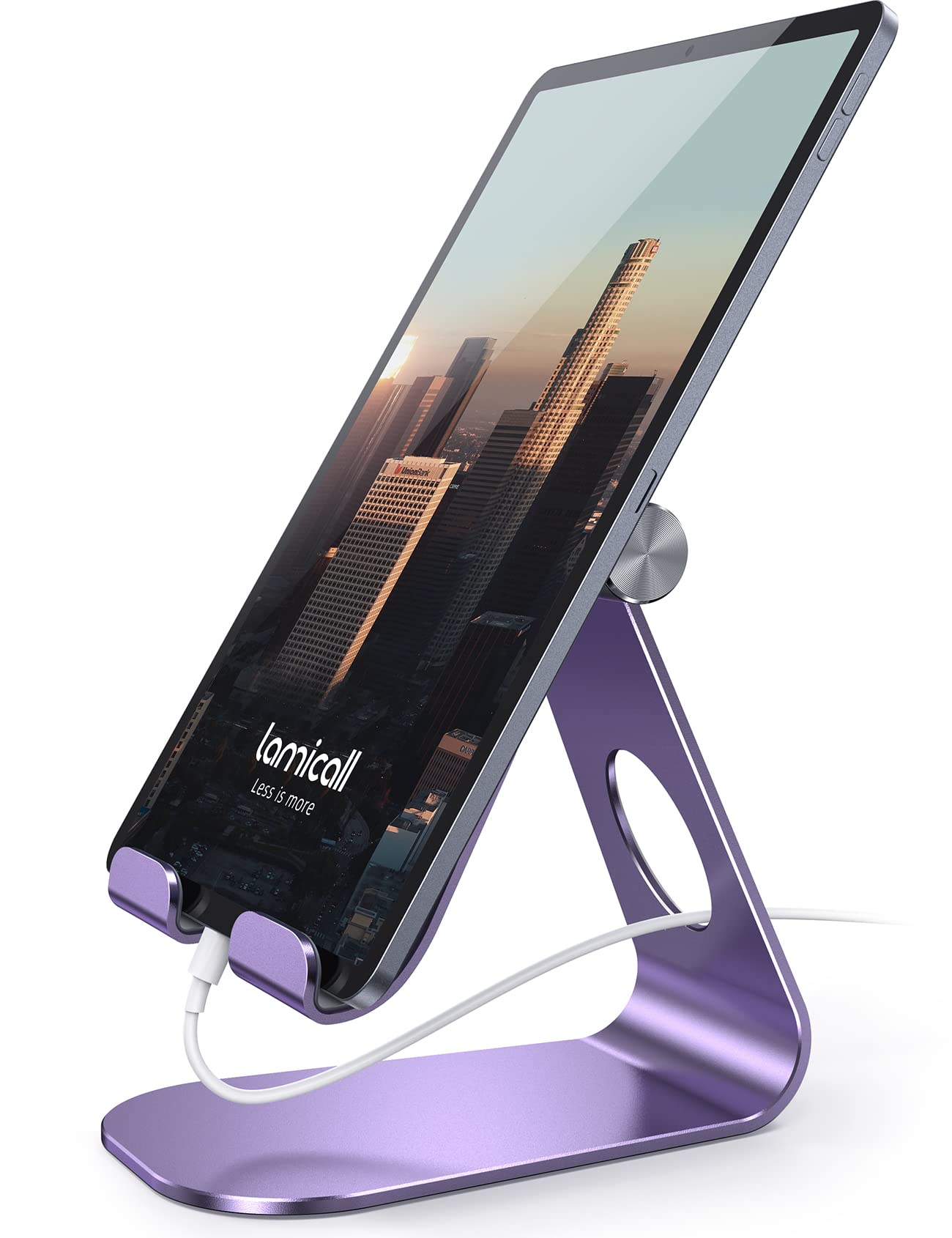 Lamicall Tablet Stand Adjustable, Tablet Stand : Desktop Stand Holder Dock Compatible with Tablet Such as iPad Pro 9.7, 10.5, 12.9 Air Mini 4 3 2, Kindle, Nexus, Tab, E Reader (4 13')   Purple