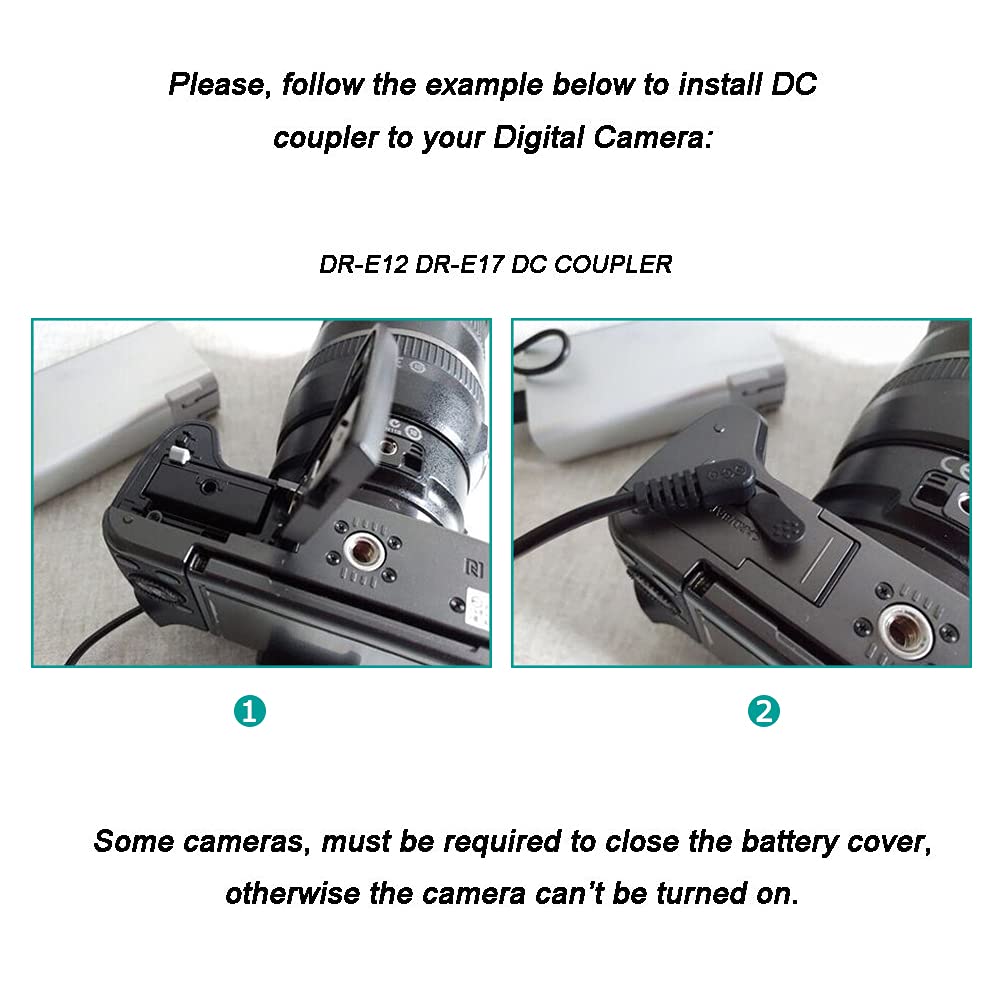Raeisusp 5 8.4V Usb Drive Cable Ack E12 Power Supply + Dr E12 Dc Coupler Lp E12 Dummy Battery+ Qc3.0 Usb Adapter Kit For Canon Eos M M2 M10 M50 M100 M200 Kiss M, Kiss M2 Eos M50 Mark Ii