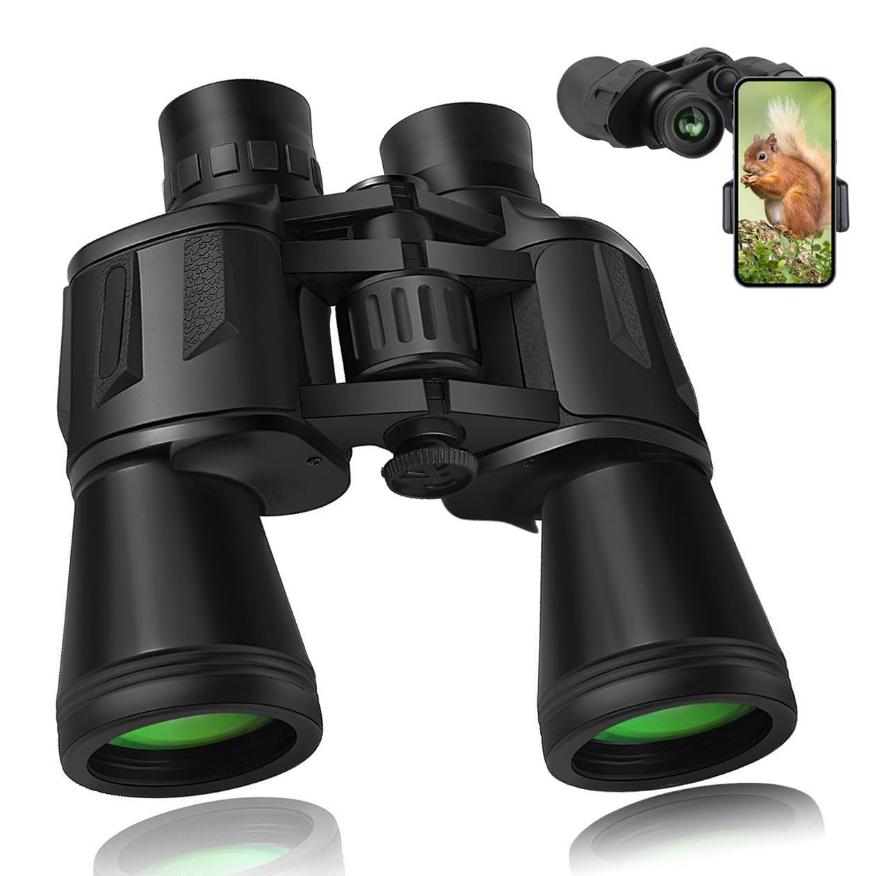 LANDVIEW 20x50 High Power Binoculars for Adults with Smartphone Adapter, HD Professional/Daily Waterproof Compact Binoculars for