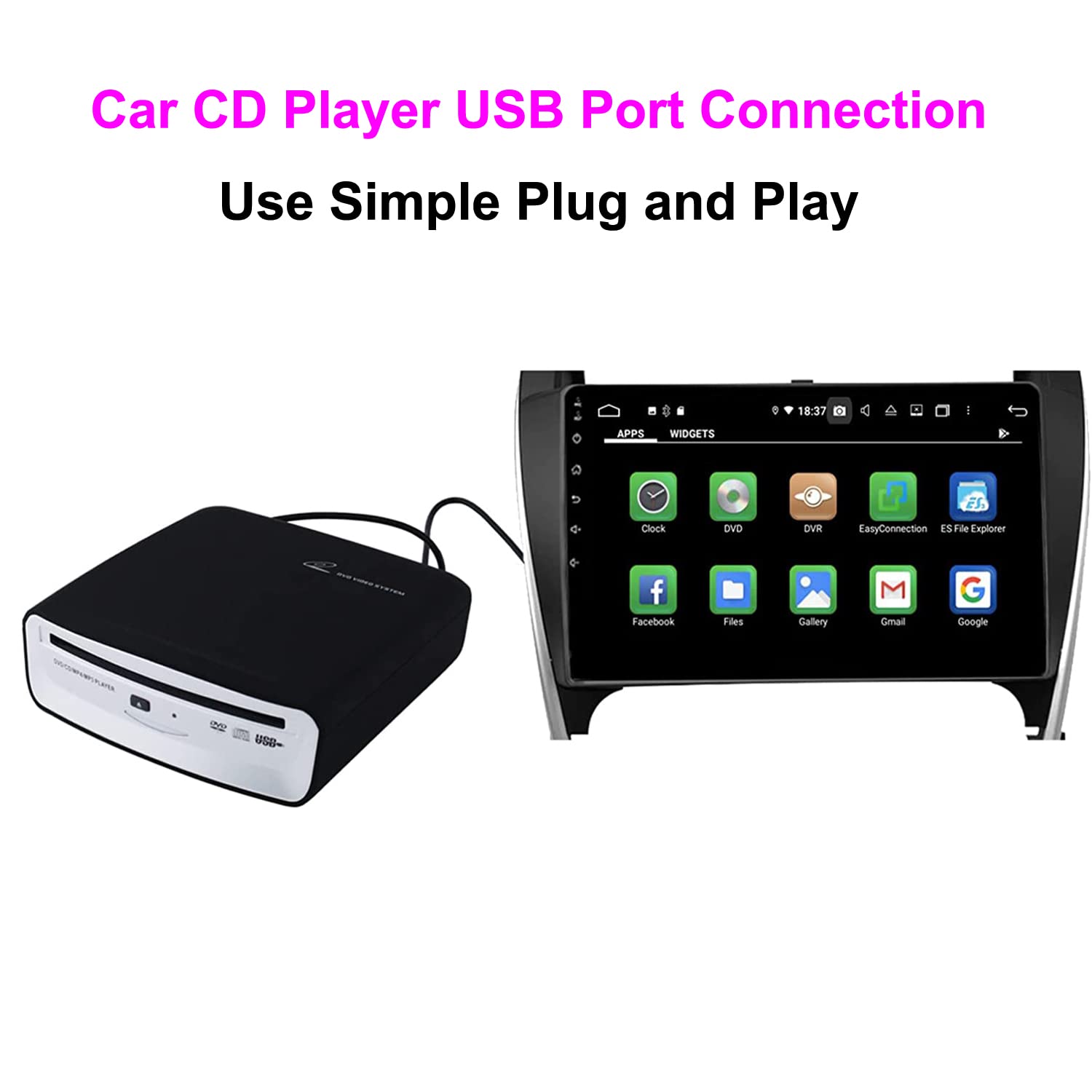 Bdying External Car Universal Cd Player Machine Usb Vehicle Cd Player,External Usb Cd Player For Car Android Navigation Plug And