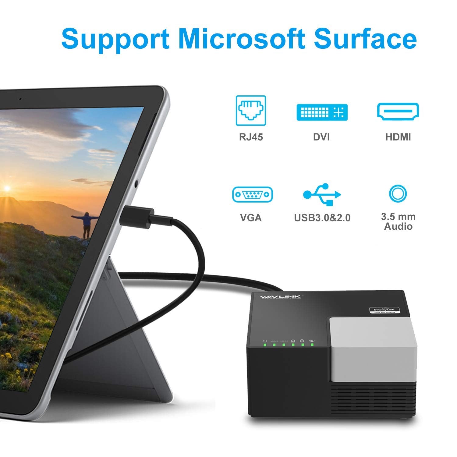 Wavlink Usb 3.0 Laptop Docking Station Dual Monitors, Displaylink Computer Dock For M1/M2 Mac/Windows/Chrome/Ubuntu   Hdmi+Hdmi/Dvi/Vga, 4Xusb Ports, 2Xred Charging Ports, Lan, Audio