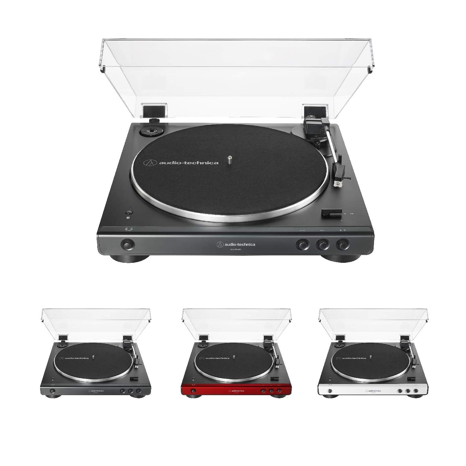 Audio Technica At Lp60Xbt Fully Automatic Bluetooth Belt Drive Stereo Turntable With Dust Cover, Die Cast Aluminum Platter Bundl
