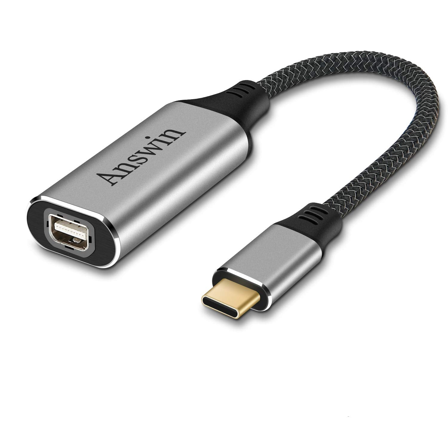 Answin Usb C To Mini Displayport (4K@60Hz), Thunderbolt 3 To Mini Displayport Adapter For Iphone 15 Series, M1/M2 Macbook, Macbo