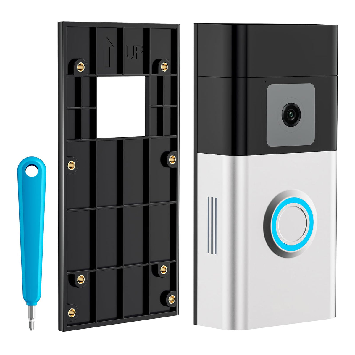 No-Drill Video Doorbell Mount, Adhesive Door Bracket Compatible With Video Doorbell 1/2/ 3/3 Plus/ 4/ (2020 Release) Wireless, D