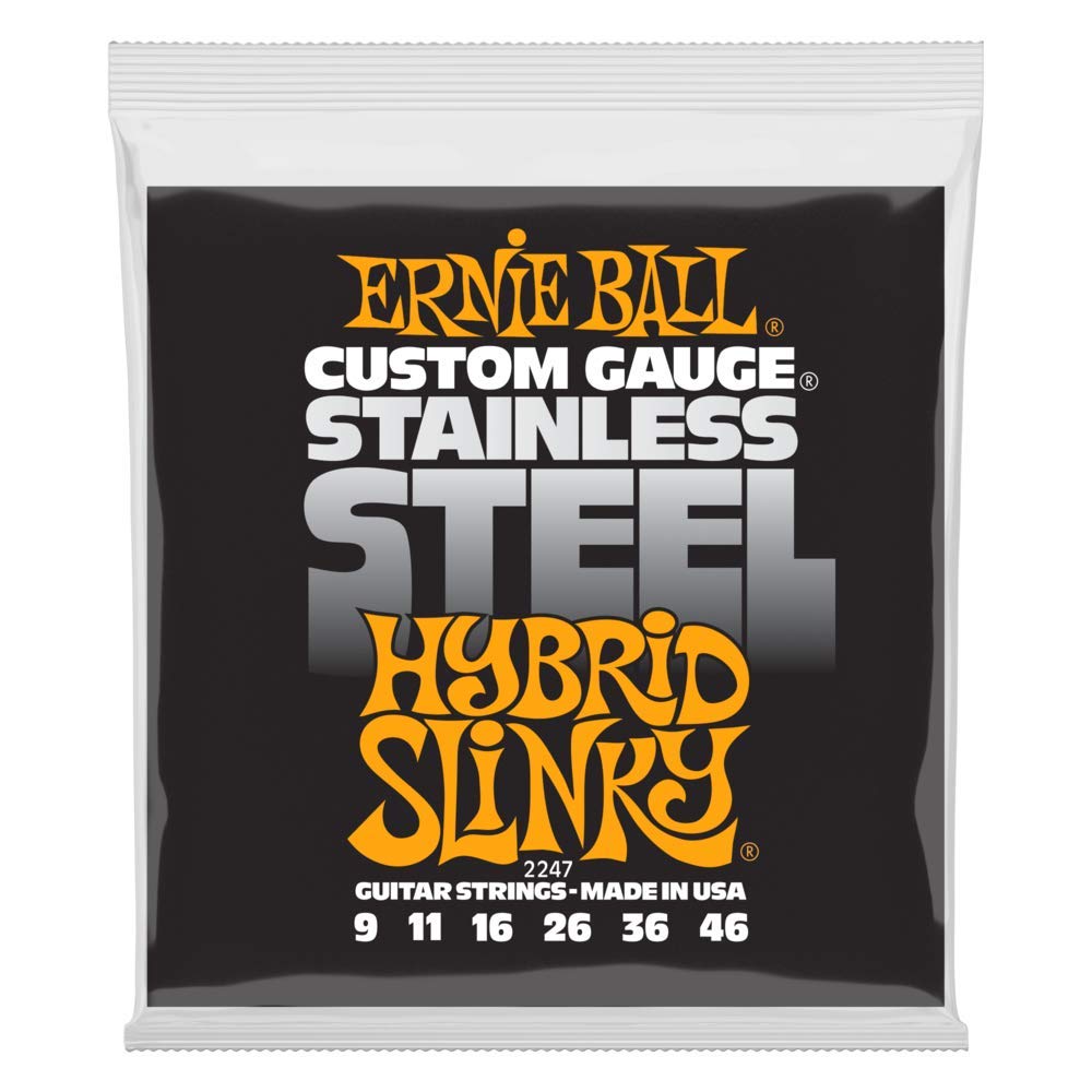 Ernie Ball Hybrid Slinky Stainless Steel Electric Guitar Strings, 9 46 Gauge (P02247)