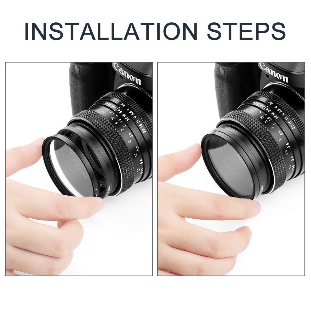 Sedremm 55mm Star Filter Kit 4-12 Points Starburst Lens Filters for DSLR Cameras