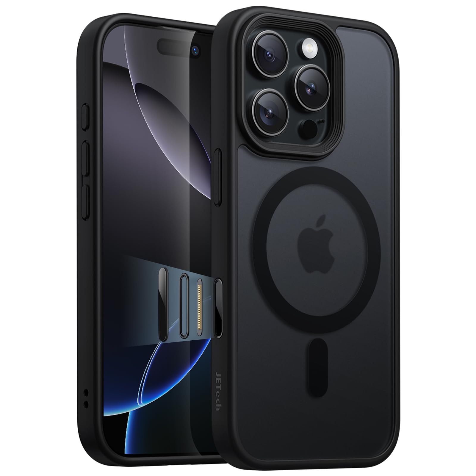 JETech Magnetic Case for iPhone 16 Pro 6.3-Inch with Camera Control Capture Button, Compatible with MagSafe, Translucent Matte B