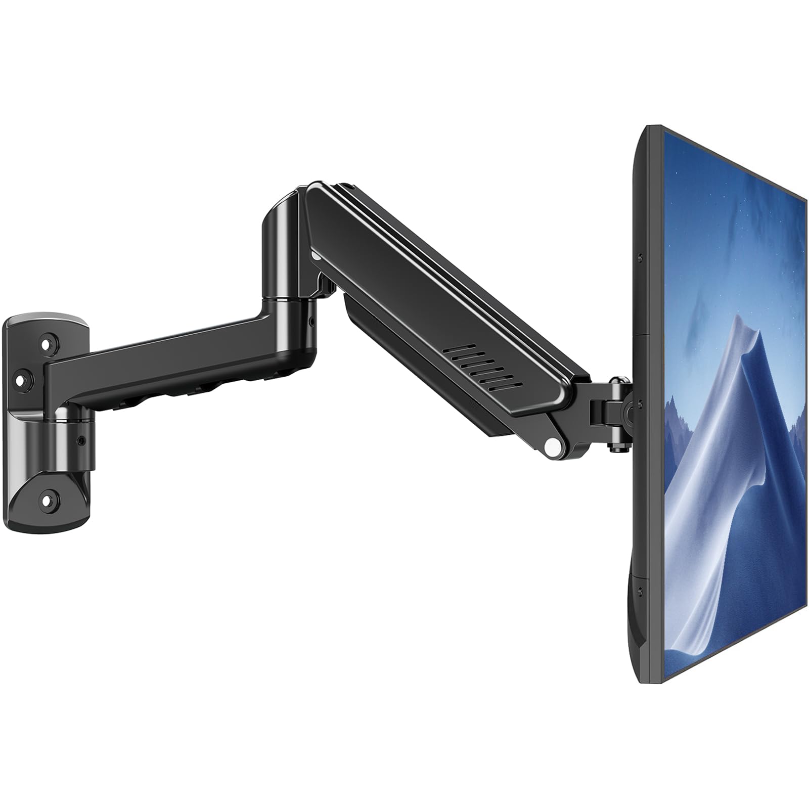 Mountup Single Monitor Wall Mount For Max 32 Inch Computer Screen, Fully Adjustable Monitor Arm, Wall Mount Monitors Holder Supp