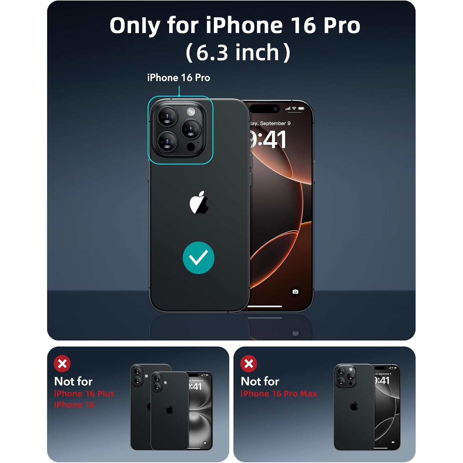 Yzoiko Strong Magnetic Case For Iphone 16 Pro [2 Tempered Glass Screen Protectors] Compatible With Magsafe Shockproof Slim Thin