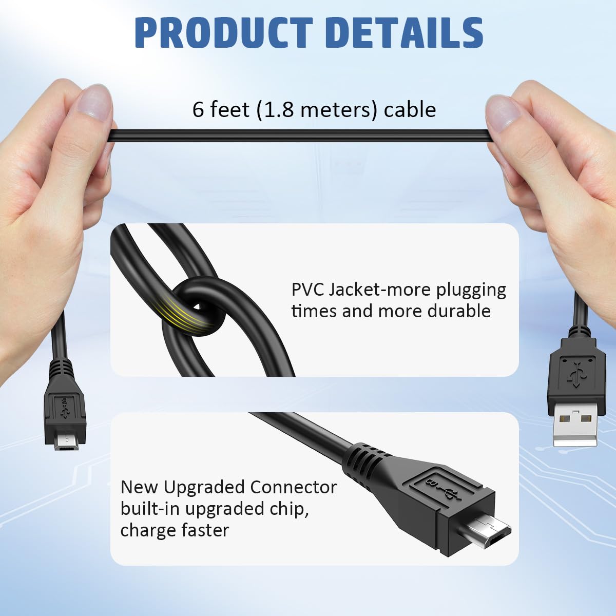 Eagleggo Micro Usb Charging Cable, For Astro Mixamp Pro Tr, Usb 2.0, 6 Foot, Black