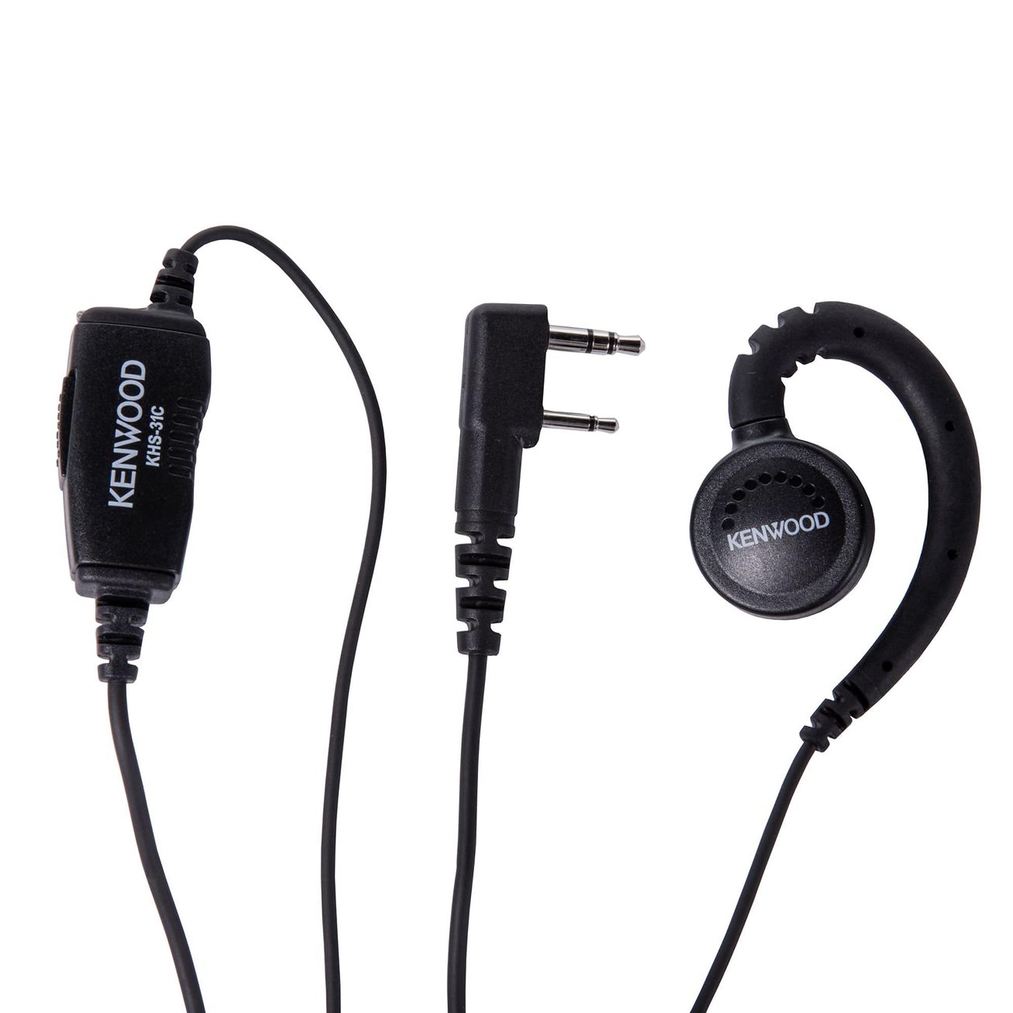 Kenwood Khs 31C C Ring Earbud Hanger With Ptt And Clip Microphone | Compatible With Kenwood Radios Only