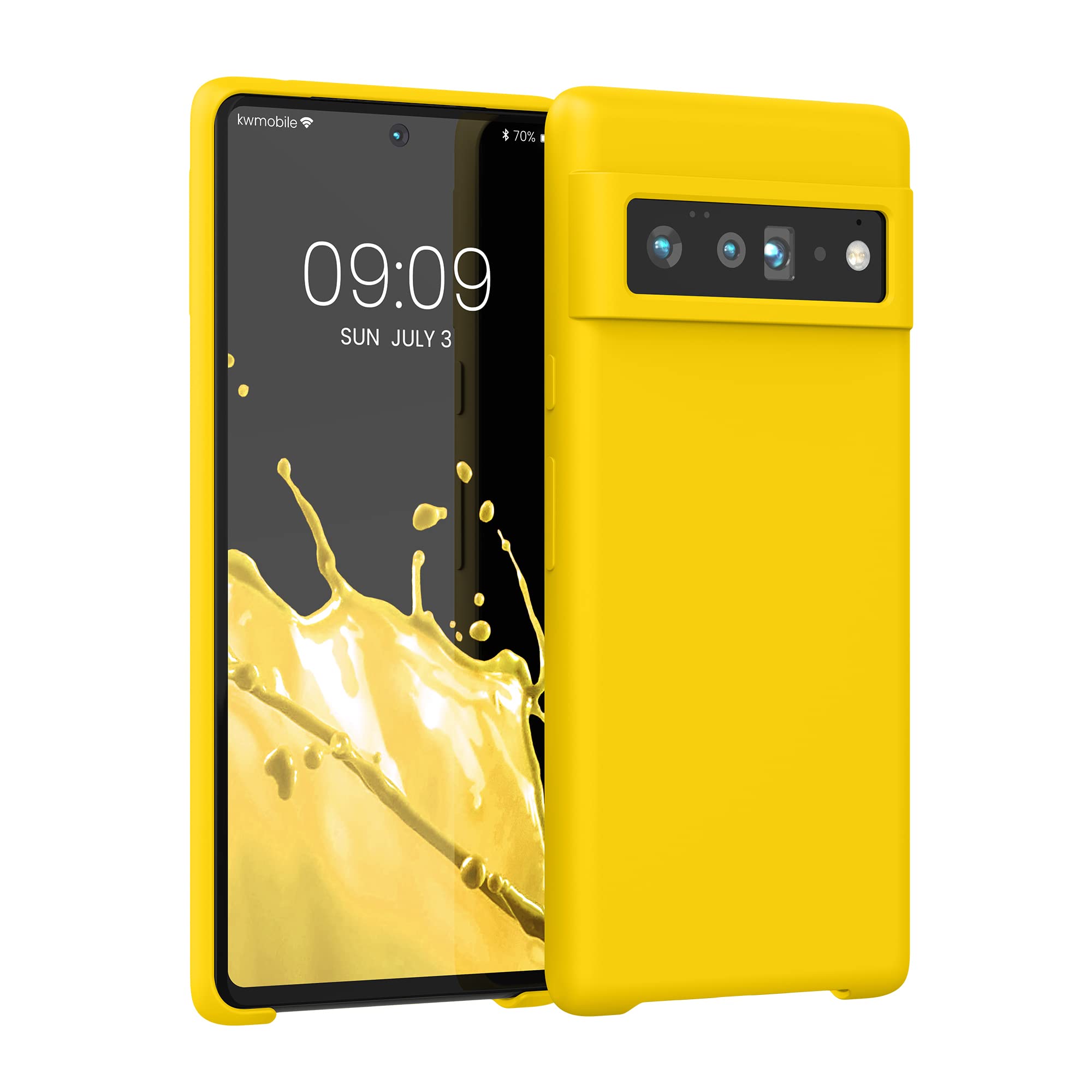 kwmobile Case Compatible with Google Pixel 6 Pro Case - TPU Silicone Phone Cover with Soft Finish - Radiant Yellow
