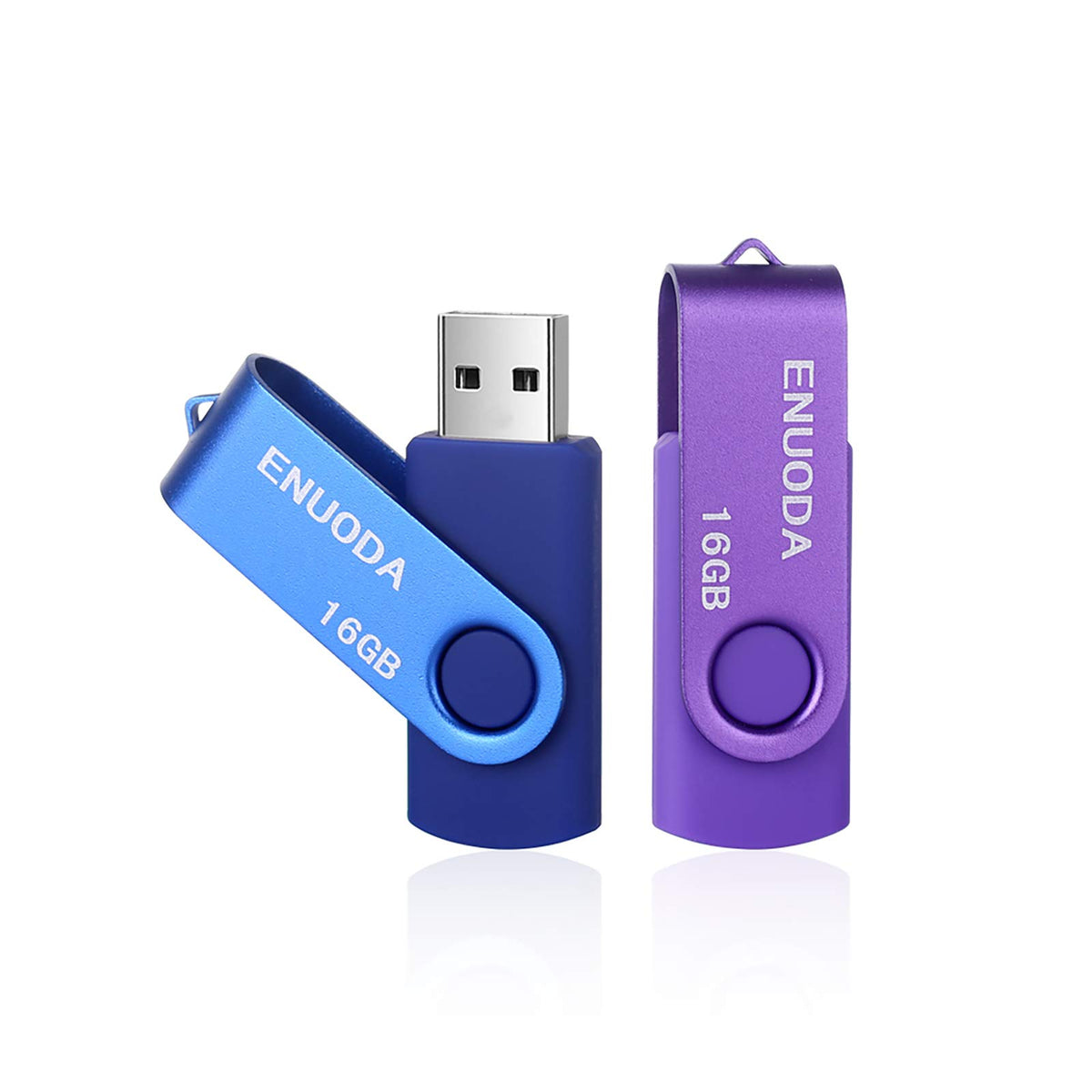 16Gb Usb Flash Drive 2 Pack Enuoda Thumb Drives 16Gb Usb 20 Memory Stick Jump Drive Pen Drive For Storage And Backup (Blue Purpl