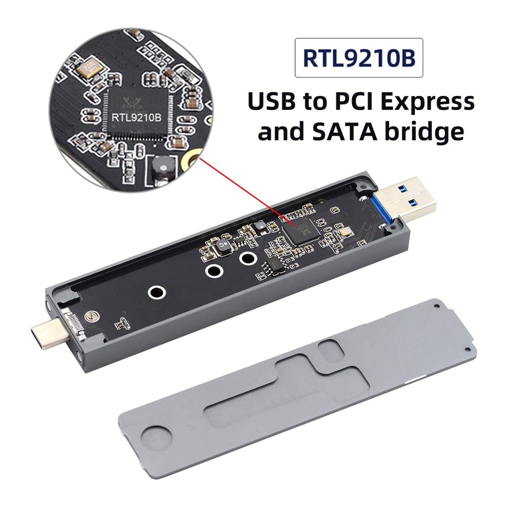 Nfhk Combo Type C & Usb3.0 To Nvme M Key M.2 Ngff Sata Ssd Pcba Case 2280/2242/2230Mm Adapter Rtl9210B Chipset