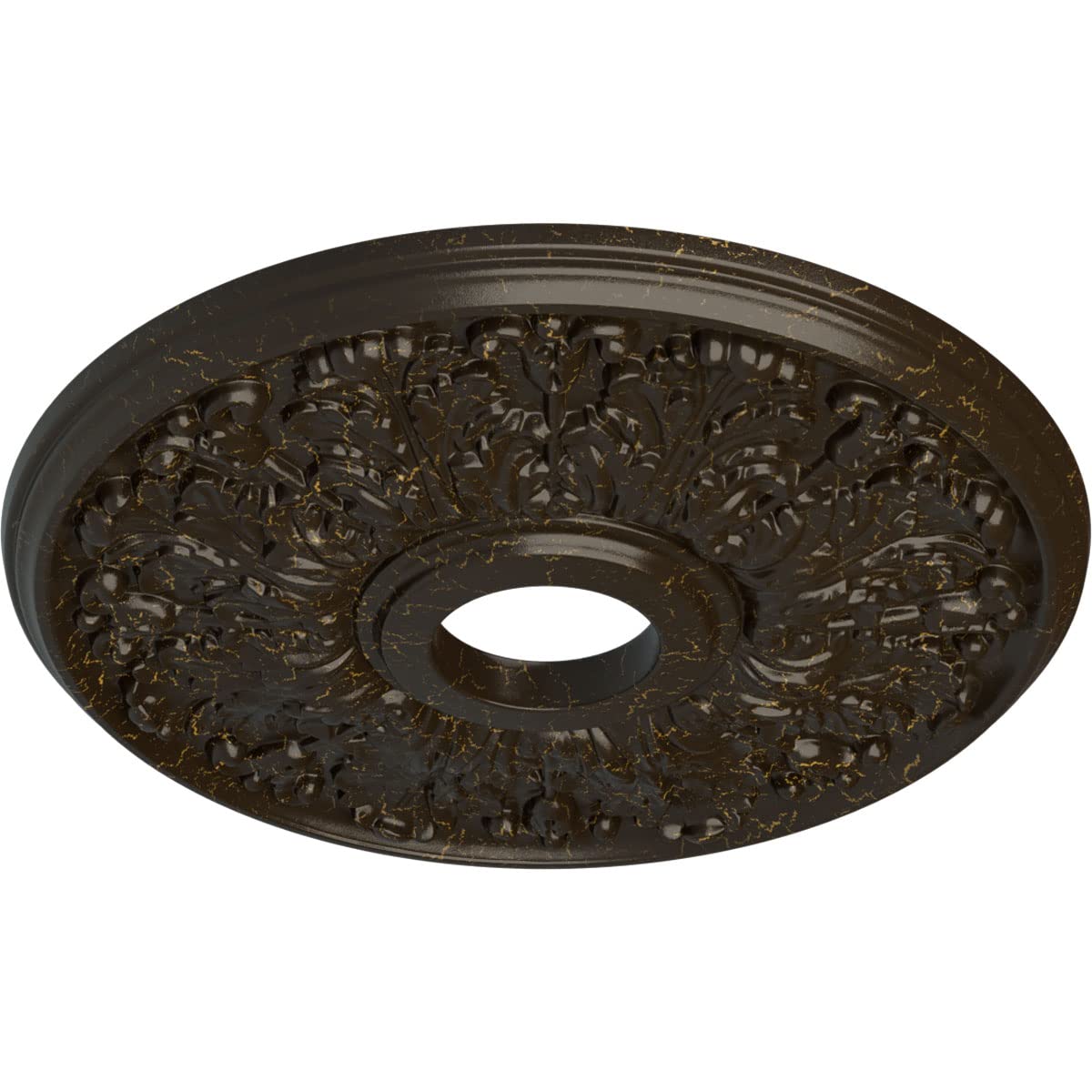 Ekena Millwork Cm16Apshc Apollo Ceiling Medallion, 16 1/2''Od X 3 5/8''Id X 1 1/8''P, Hand Painted Stone Hearth Crackle