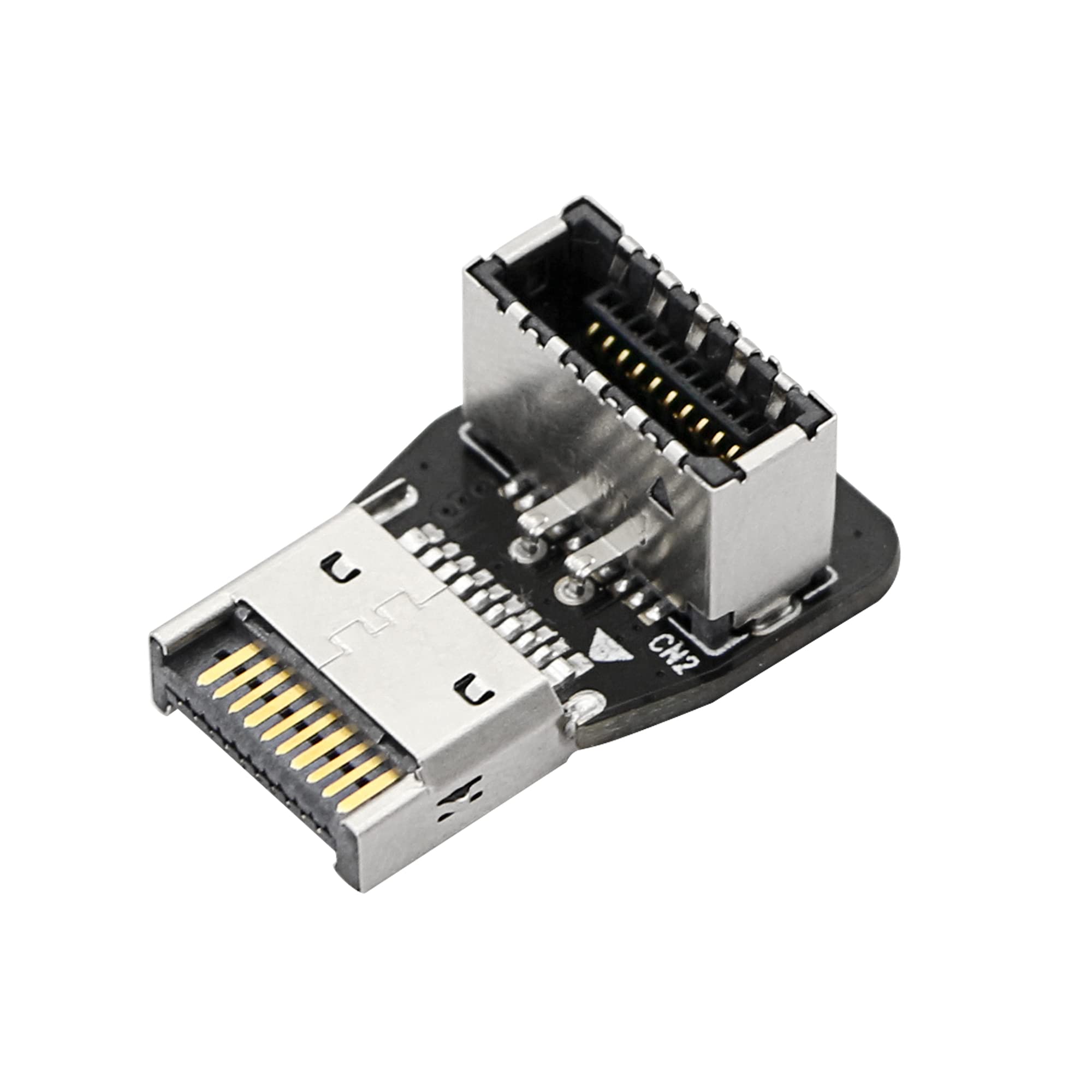 Cerrxian 90 Degree Usb Type E Adapter, Down Angle Usb 3.2 Type E Male To Female Front Panel Internal Connector Adapter High Spee