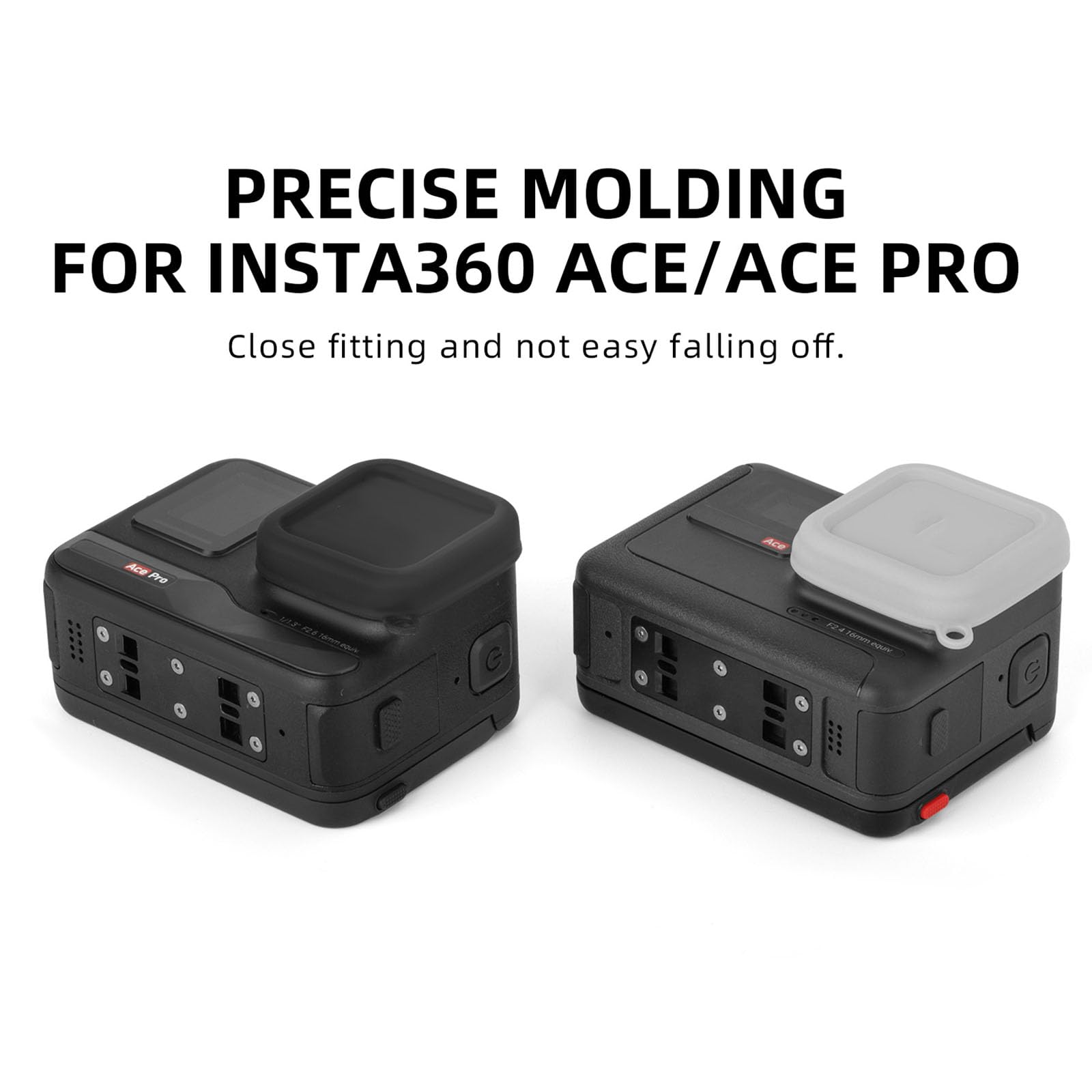 Eugoocx 2Pcs Silicone Lens Cap For Insta360 Ace Pro, Sports Camera Lens Protective Cover For Insta 360 Accessories (2Pcs Black)