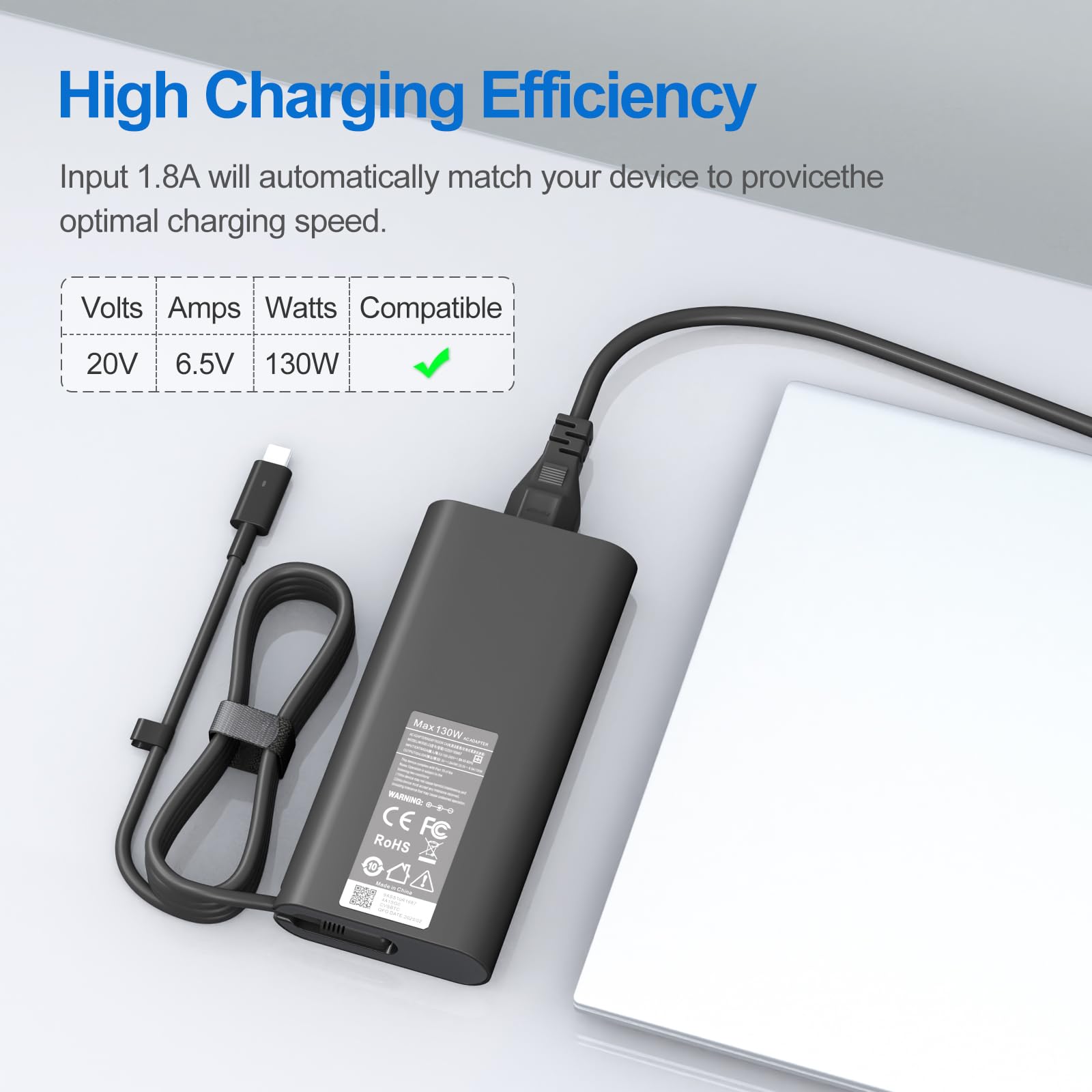 130W Dell Laptop Charger Usb C Laptop Charger Replacement For Dell Xps 15 2In1 17 9520 9575 9700 Precision 5530 2In1 3550 3560 5