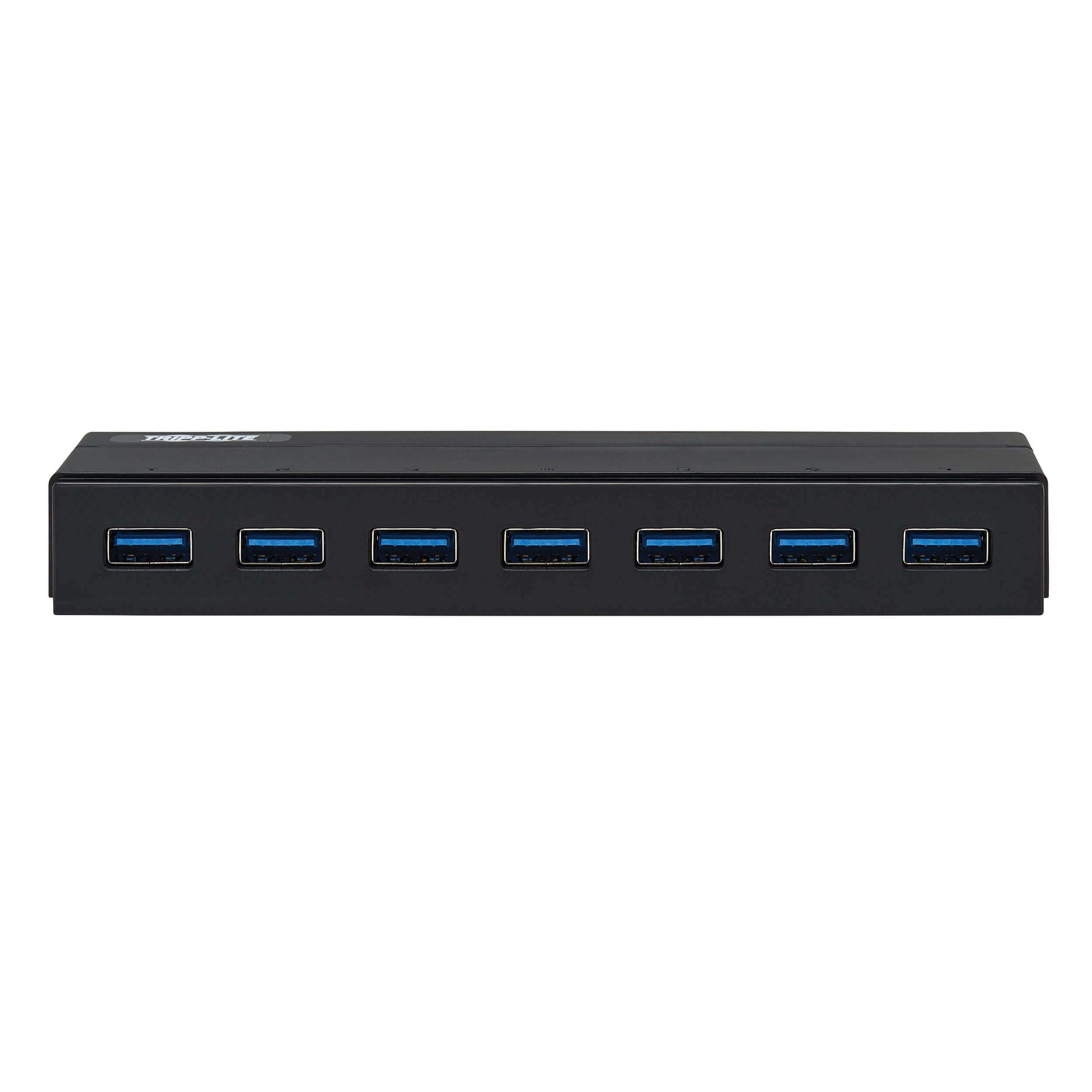 Tripp Lite 7-Port USB 3.0 SuperSpeed Hub U360-007 with 2A Charging Port Black