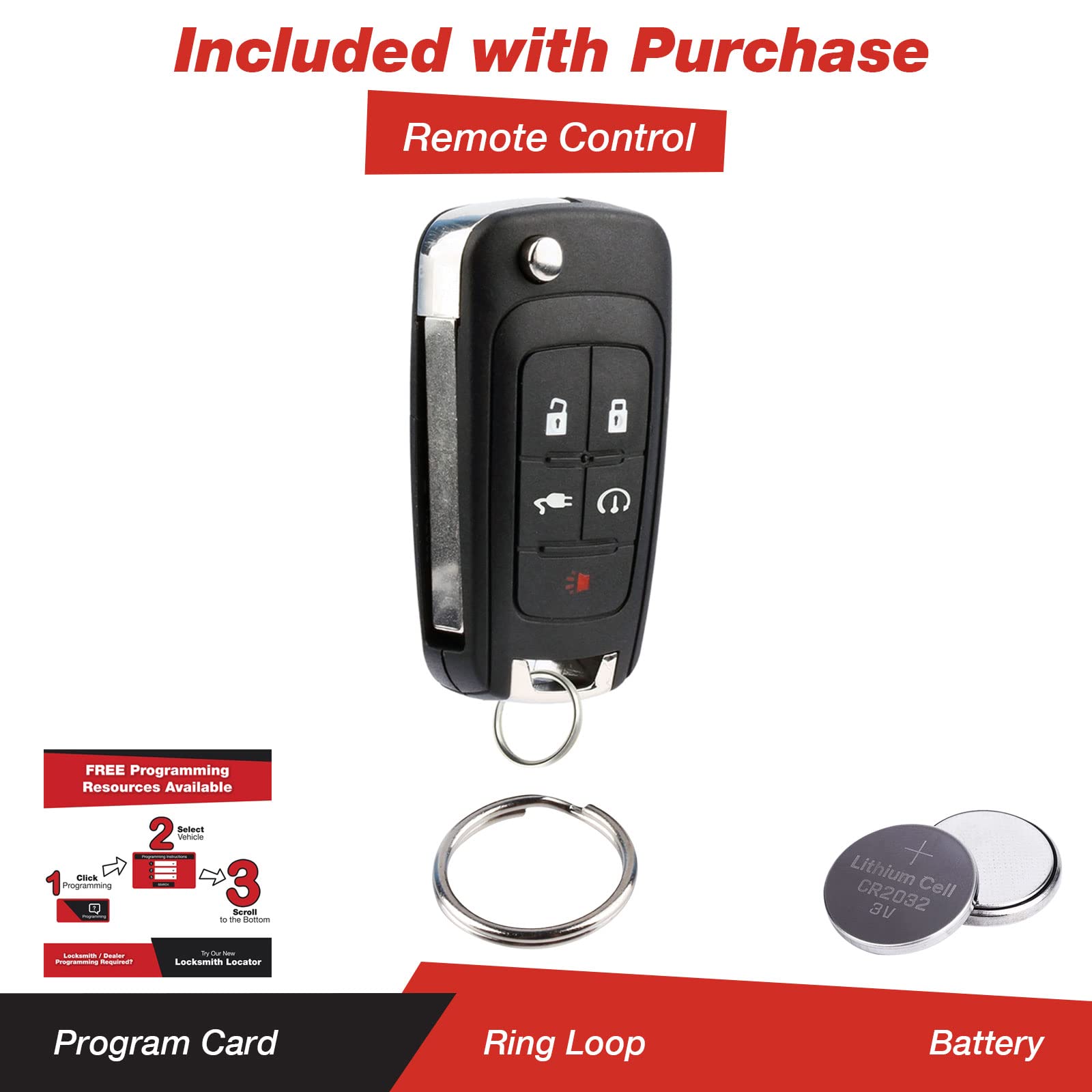 Keylessoption Keyless Entry Car Remote Start Uncut Flip Key Fob For 2011 2015 Chevy Volt Oht05918179