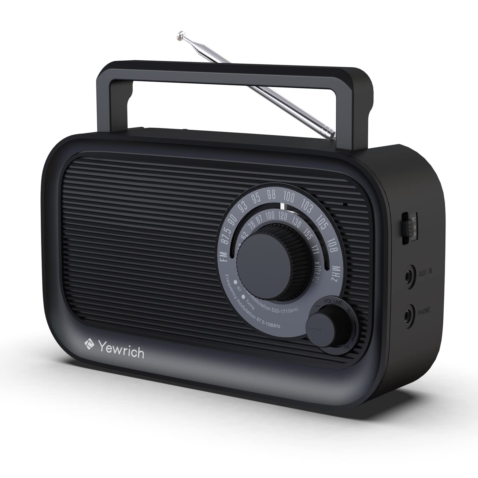 Am Fm Radio With Best Reception, Bluetooth Speaker Portable Radio, Dsp Plug In Wall Radio Battery Operated Or Ac Power With Head