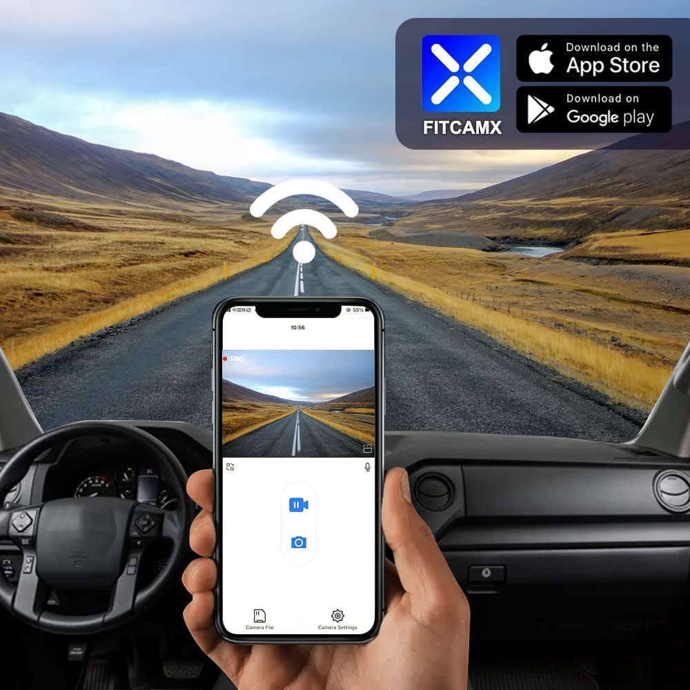 Fitcamx 4K Dash Cam Suitable For Toyota Tundra 2017 2021 & Sequoia 2017 2022 Limited Sr5 Platinum Trd Pro, Integrated Oem Look,