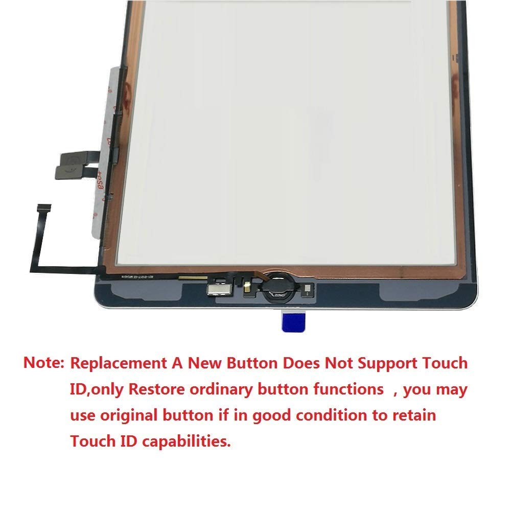 Digitizer Repair Kit For Ipad 9.7'' 2018 Ipad 6 6Th Gen A1893 A1954 Touch Screen Digitizer Replacement With Home Button + Adhesi