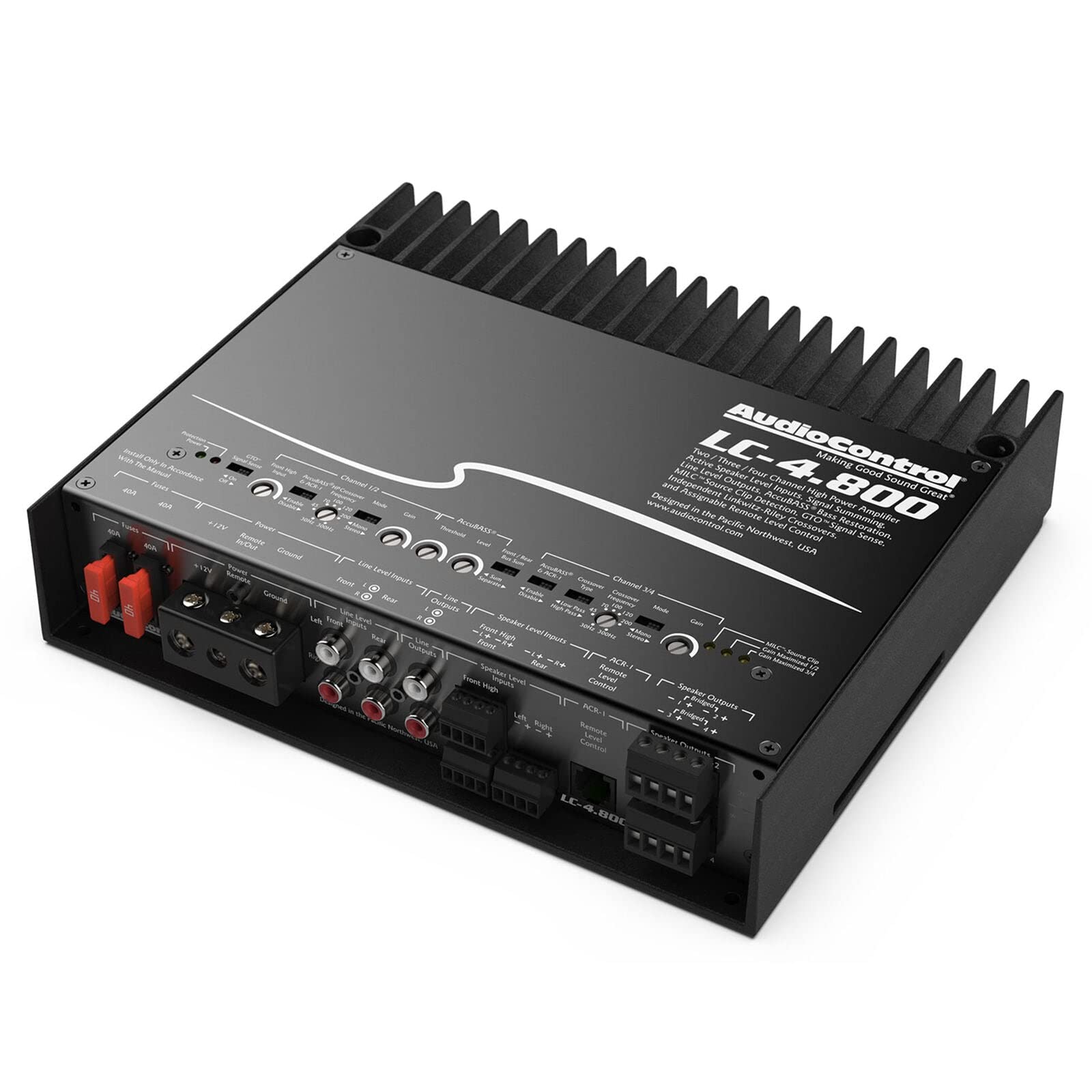 Audiocontrol Lc 4.800 4/3/2 Multi Channel 800 Watt Rms High Power Car Audio Amplifier With Accubass