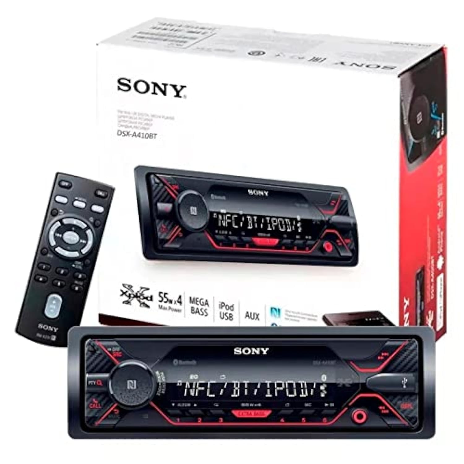 Sony DSX A410BT Single Din Bluetooth Front USB AUX Car Stereo Digital Media Receiver (No CD Player)