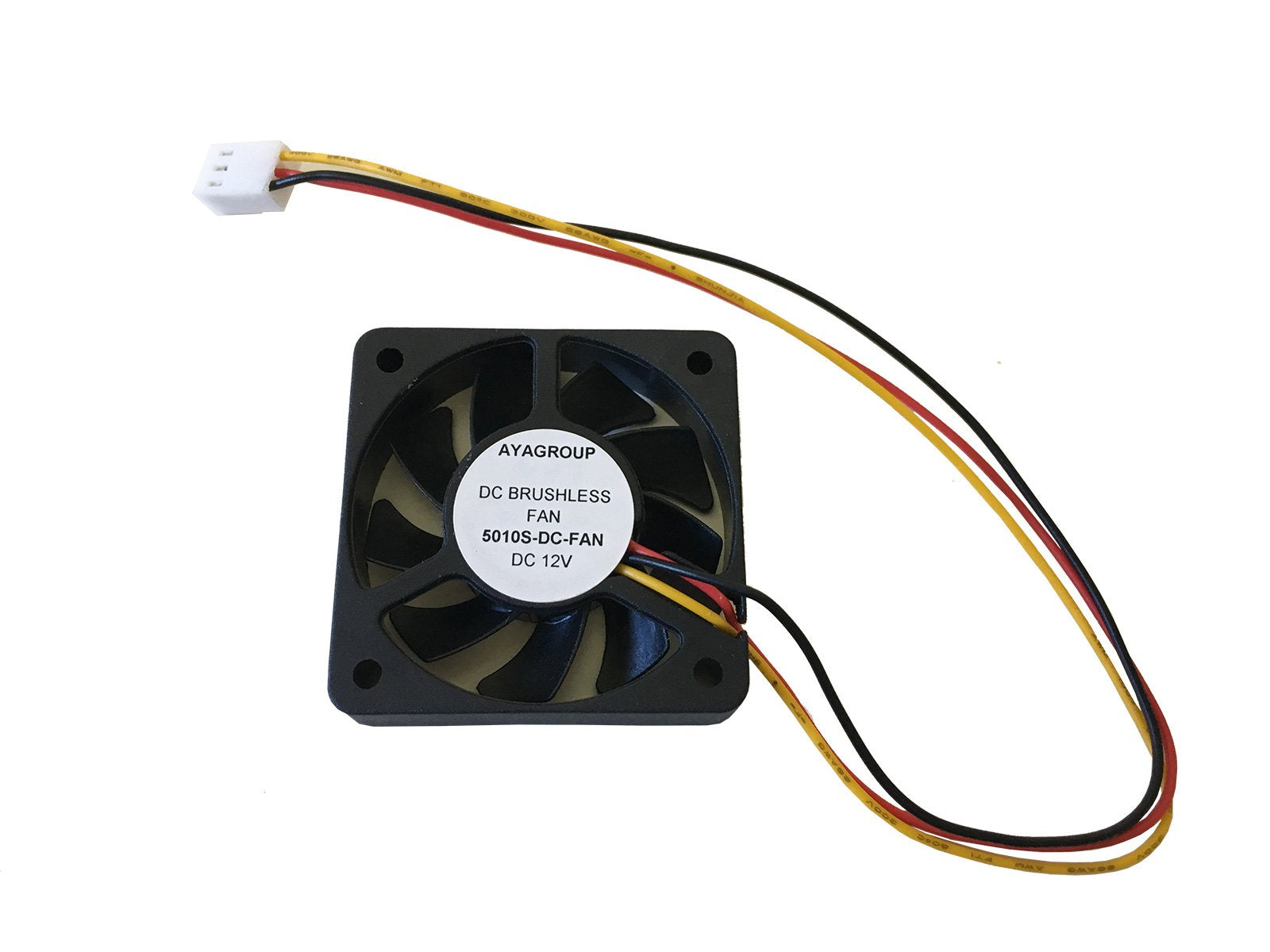 AYA 50mmx50mmx10mm 12V 50mm 5010S DC Brushless Cooling Exhaust Fan 0.08A w/3-Pin Connector - 5010S-DC-FAN