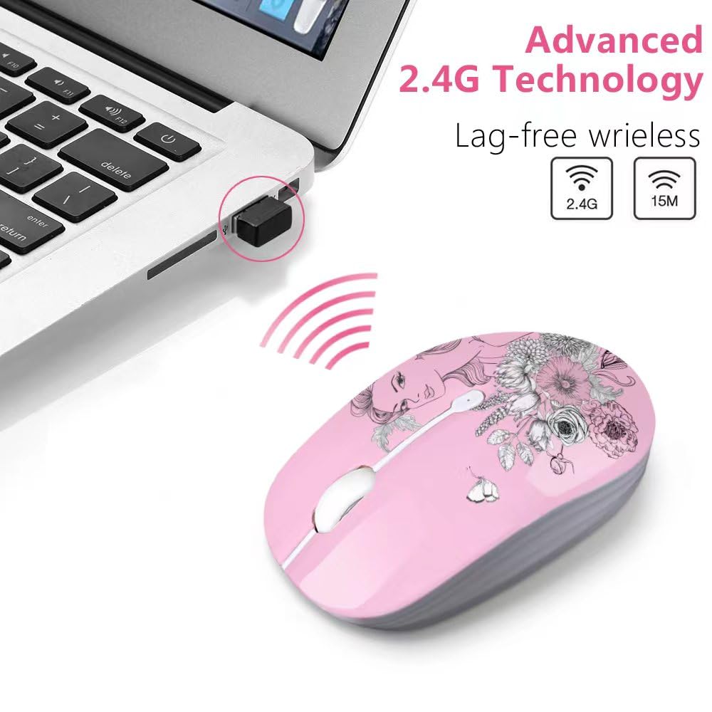 Juhoo Wireless Mouse With Nano Receiver For Pc, Laptop, Notebook, Computer, Macbook, Less Noise, Portable Mobile Optical Mice