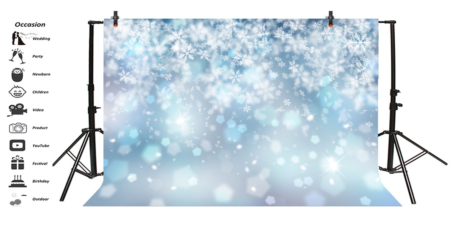 Lfeey 10X8Ft Falling Snowflake Portrait Backdrops For Photography Winter Ice Snow Flakes Photo Shoot Newborn Kids Baby Adults We